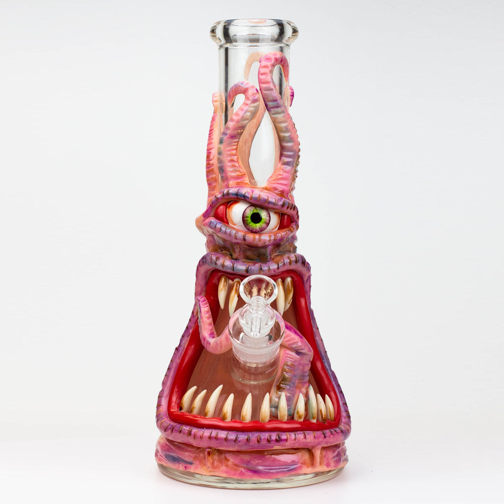 12.5"  Resin 3D artwork 7mm glass beaker water bong [TS105]