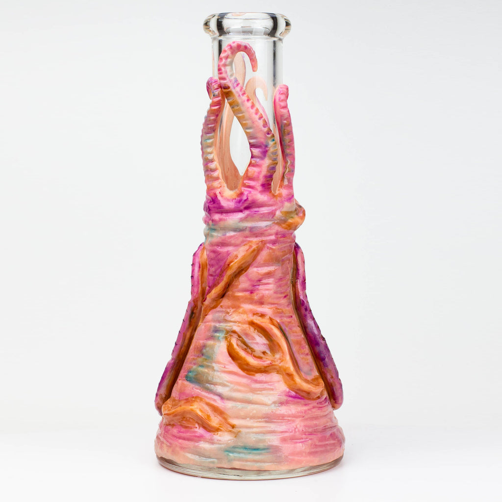 12.5"  Resin 3D artwork 7mm glass beaker water bong [TS105]