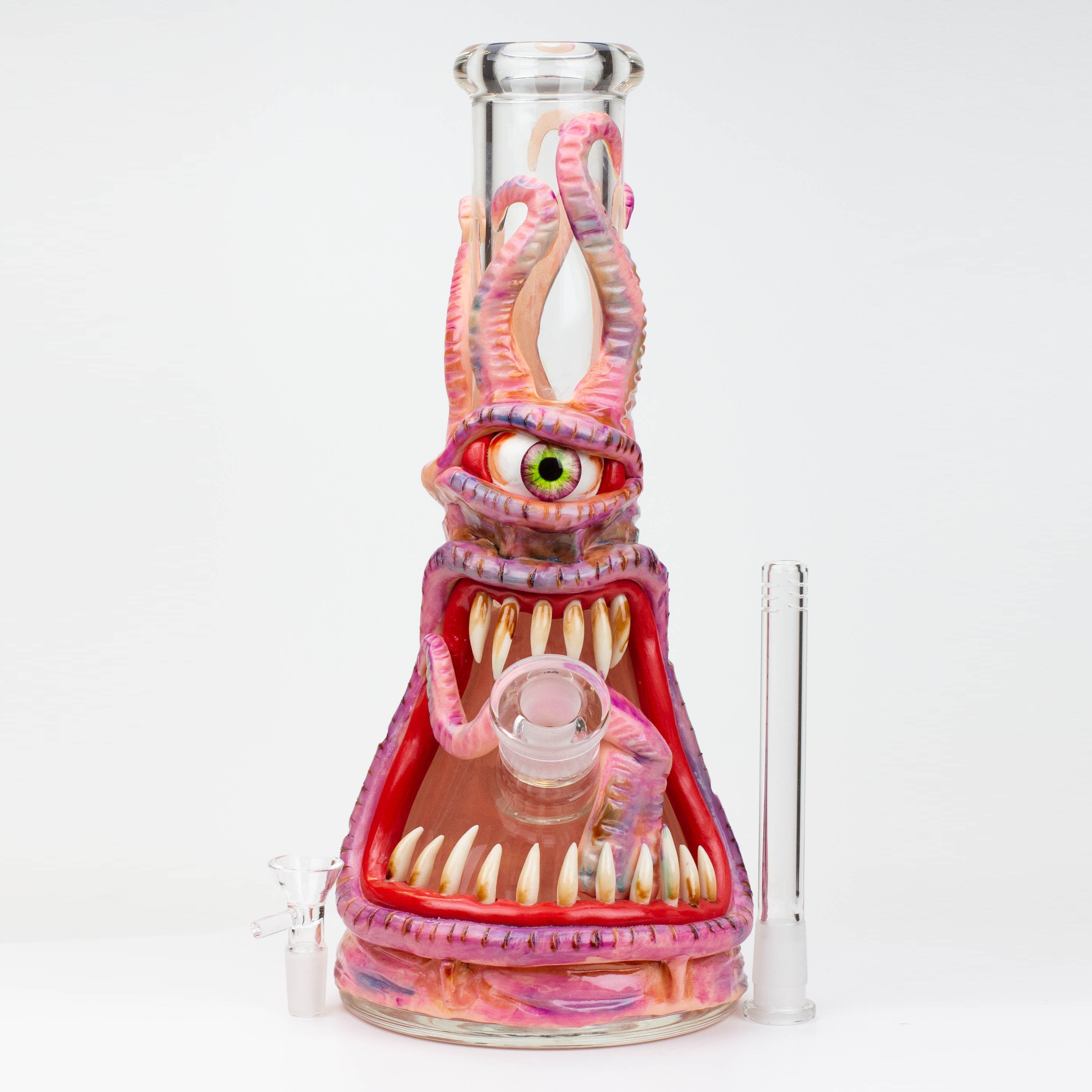 12.5"  Resin 3D artwork 7mm glass beaker water bong [TS105]