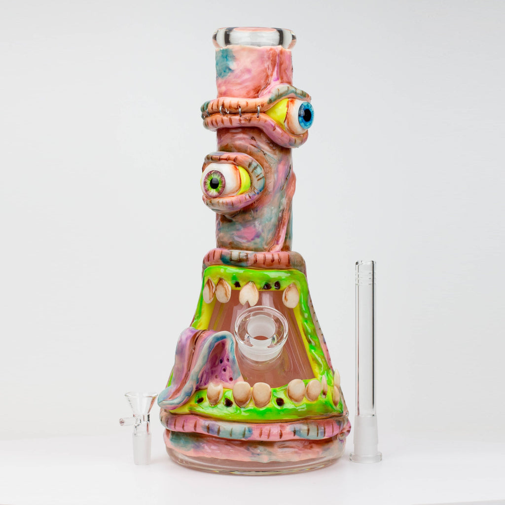 12.5"  Resin 3D artwork 7mm glass beaker water bong [SP2072]