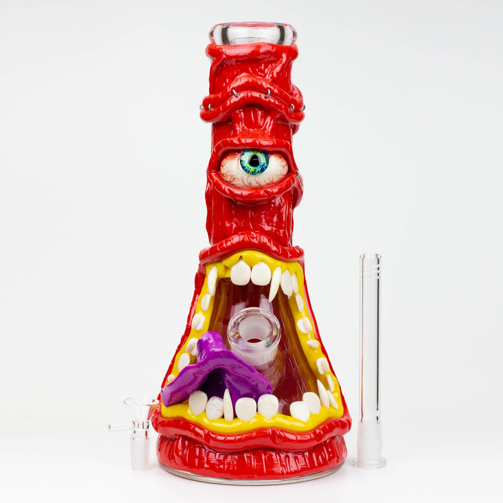 12.5"  Resin 3D artwork 7mm glass beaker water bong [TS101]