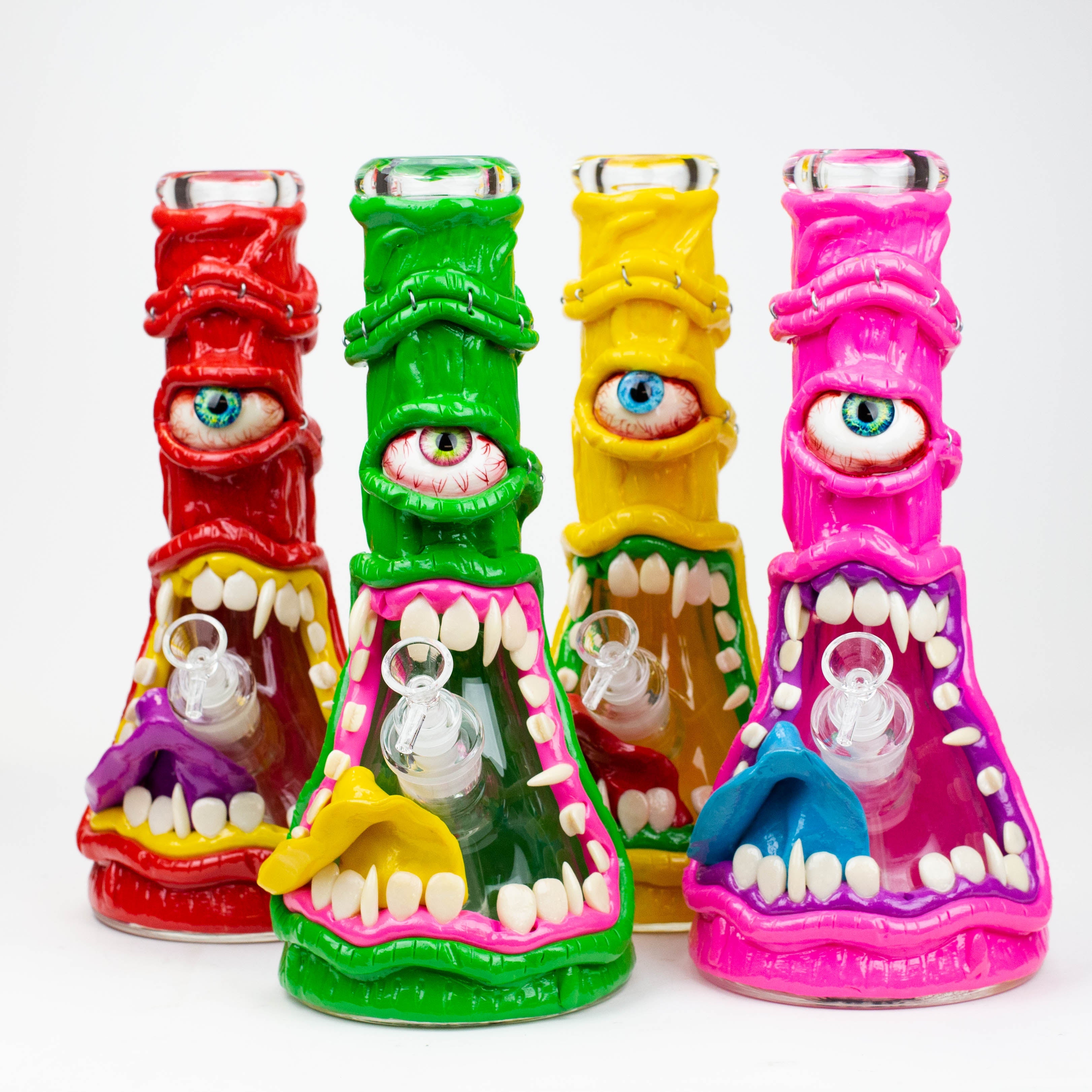 12.5"  Resin 3D artwork 7mm glass beaker water bong [TS101]