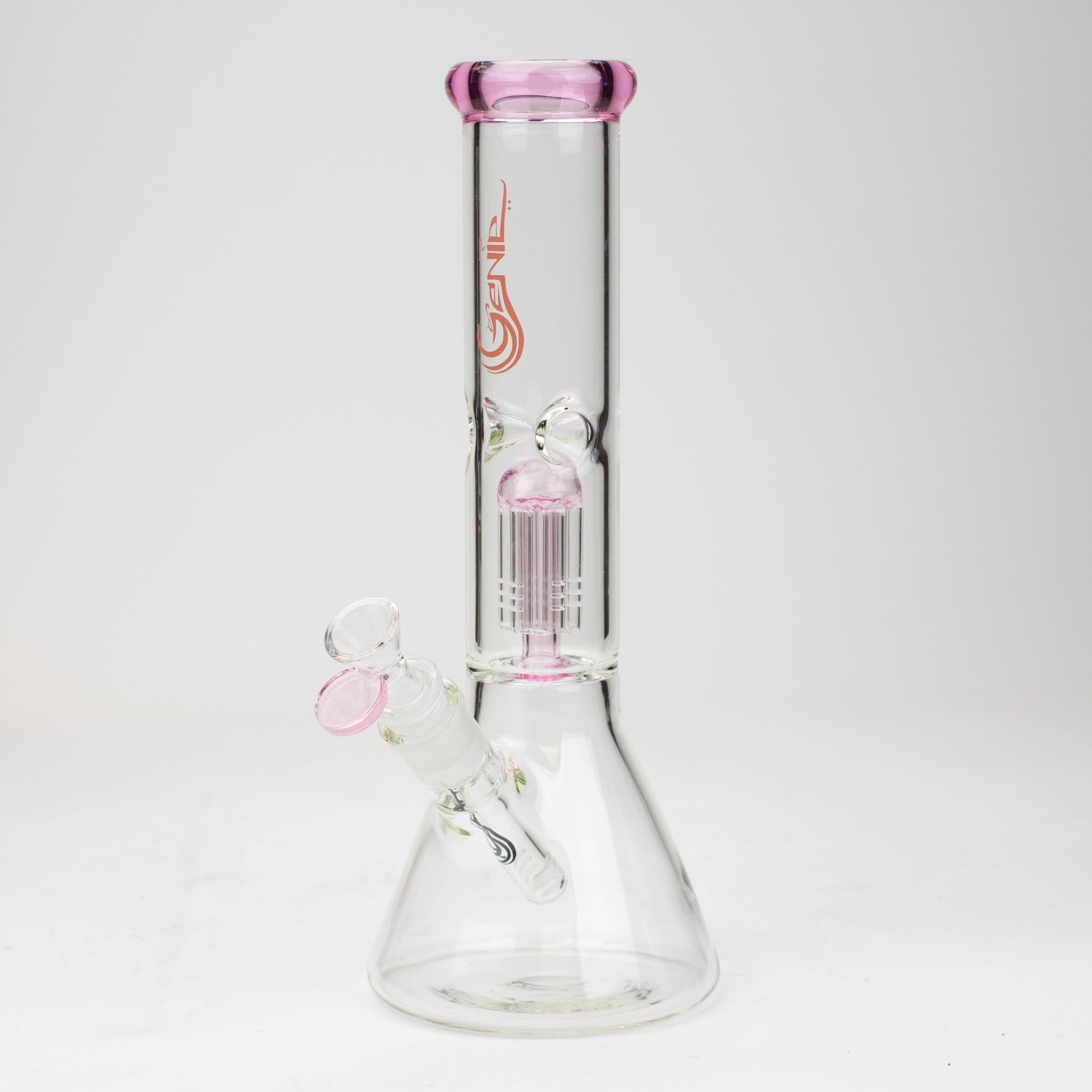 12" Genie-Tree arms color accented glass water bong