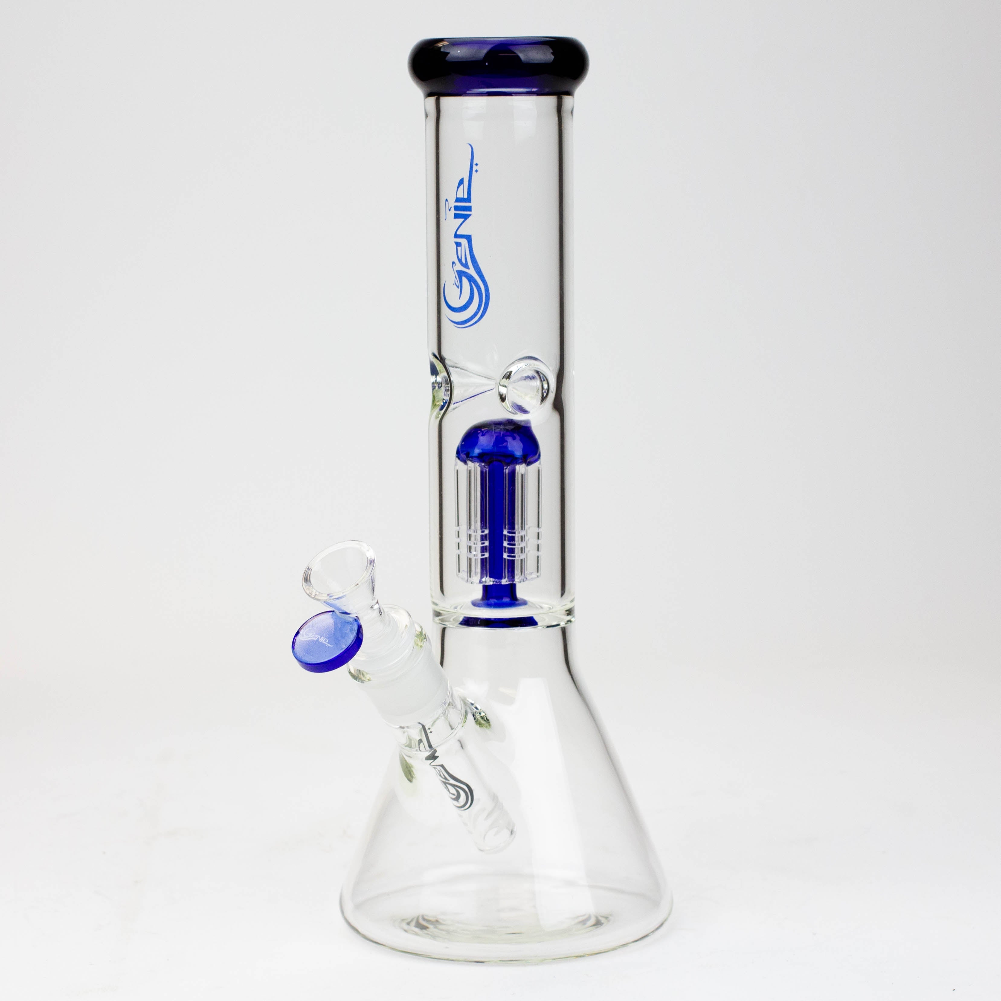 12" Genie-Tree arms color accented glass water bong
