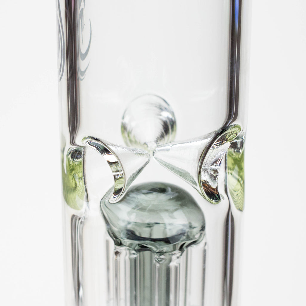 12" Genie-Tree arms color accented glass water bong