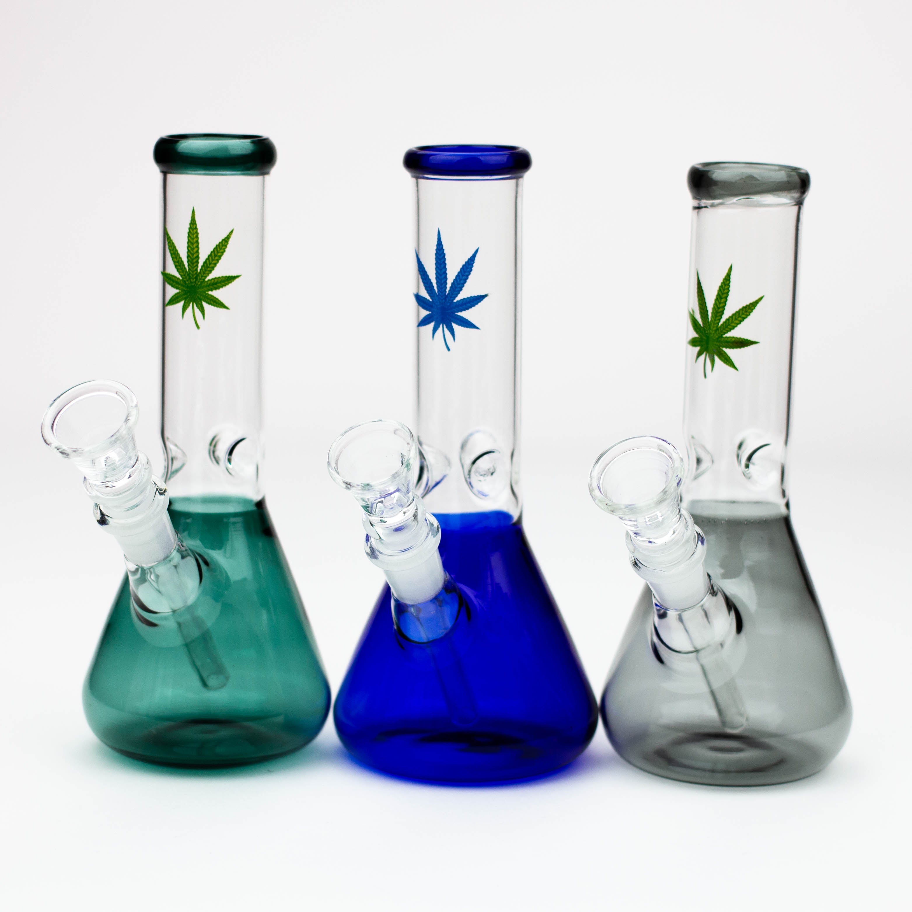 7" color glass water beaker bong