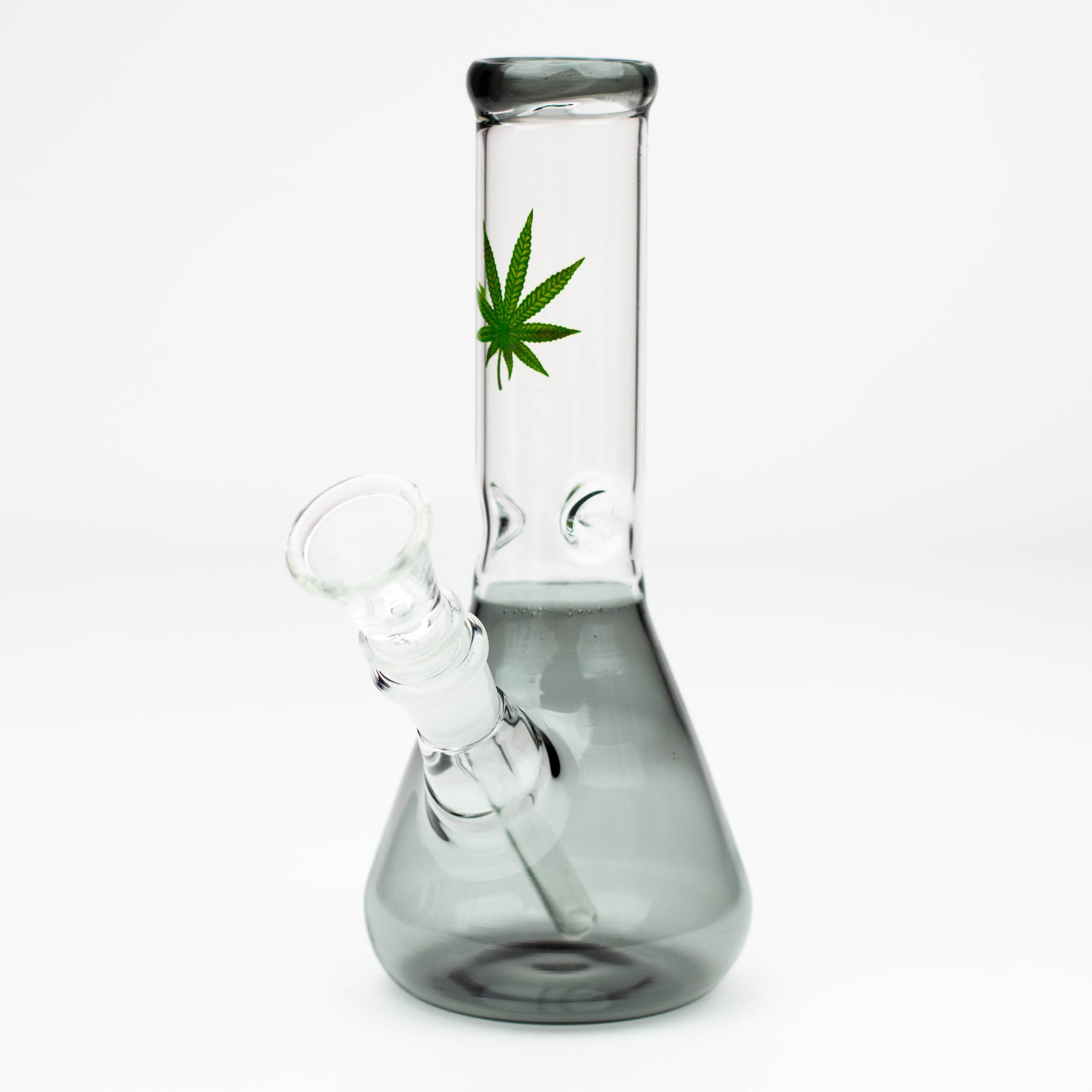 7" color glass water beaker bong