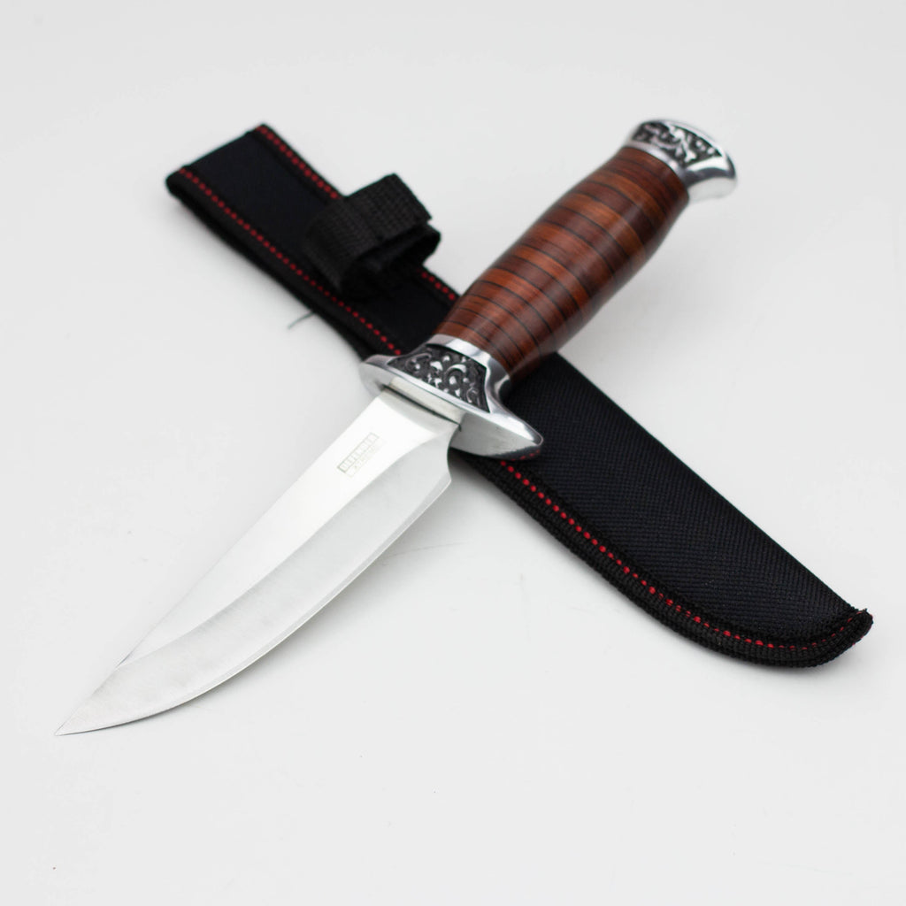 10" Hunt-Down Fixed Blade Knife  engraved Handle and Nylon  Sheath [9115]
