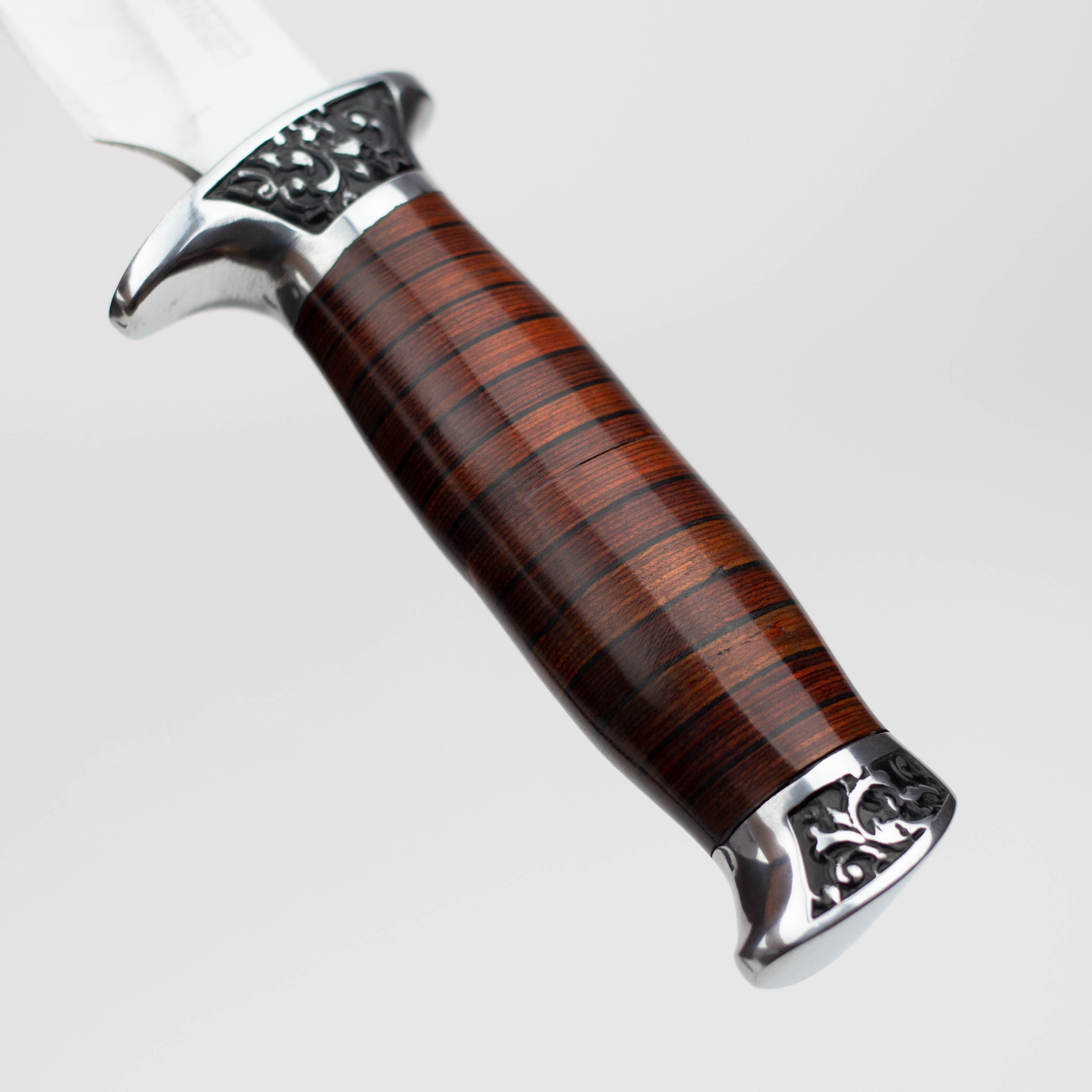 10" Hunt-Down Fixed Blade Knife  engraved Handle and Nylon  Sheath [9115]