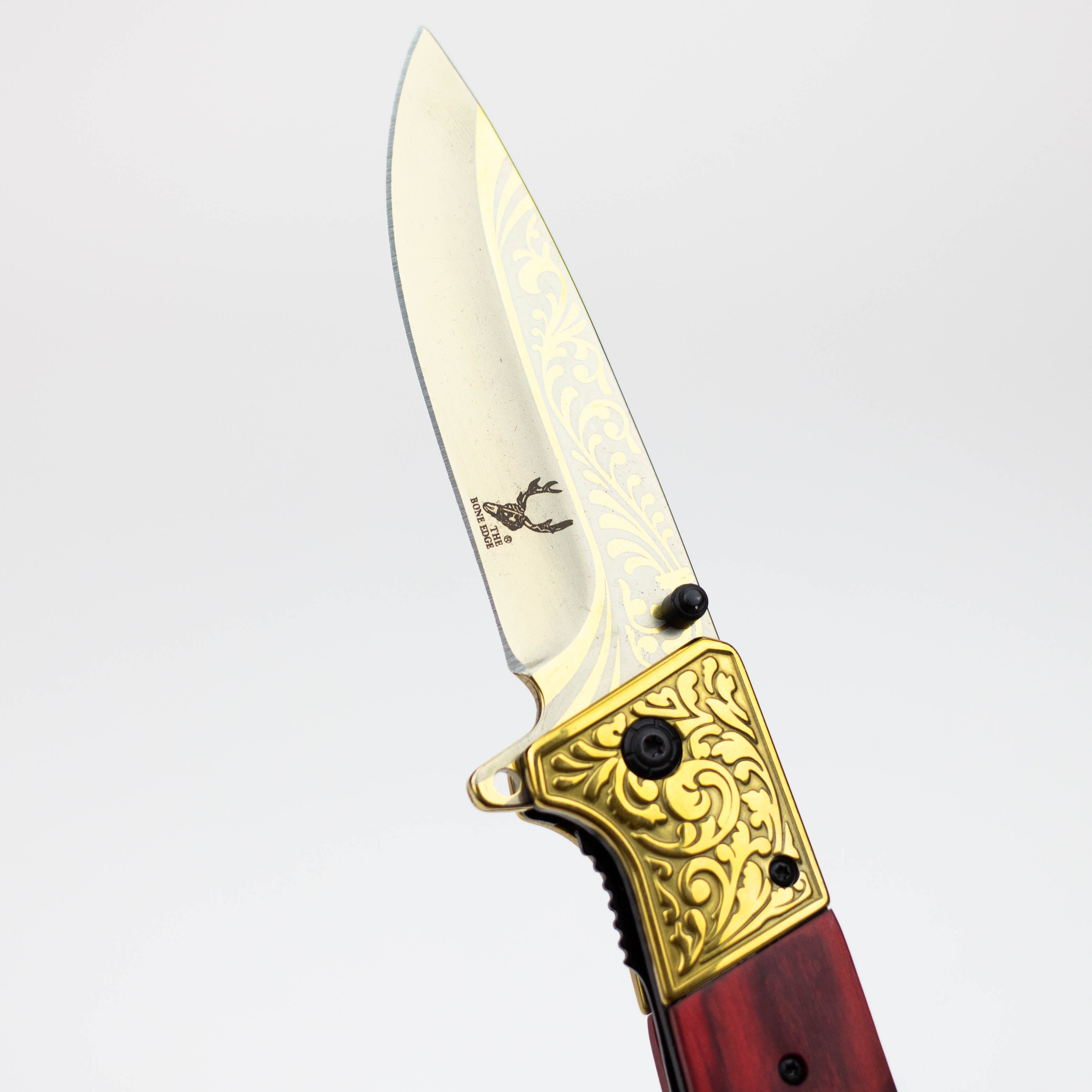 The Bone Edge  8.5" Rose wood Handle - Folding Knife [13023]