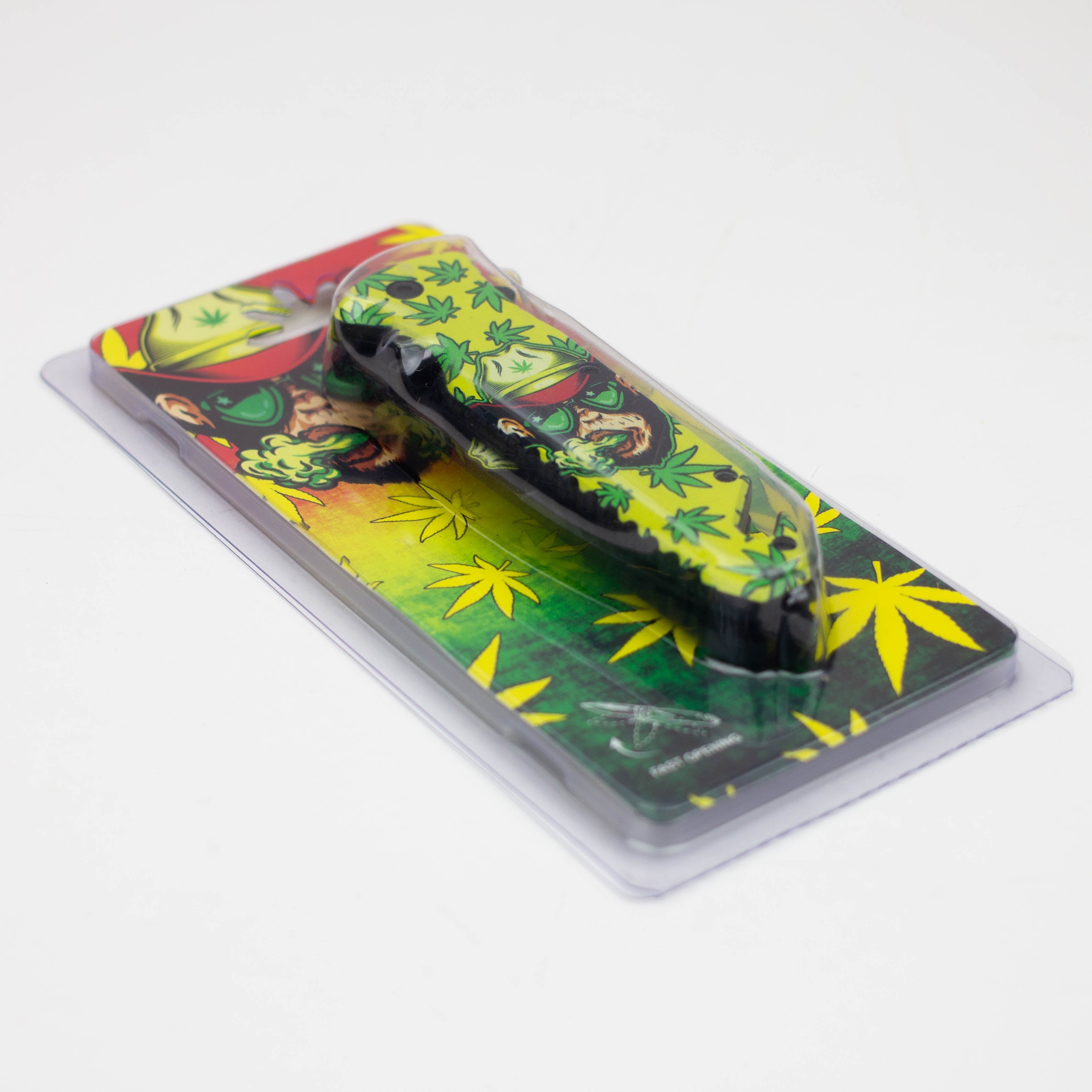8.5" Monkey  Design - Folding Knife W/ Belt Cutte
