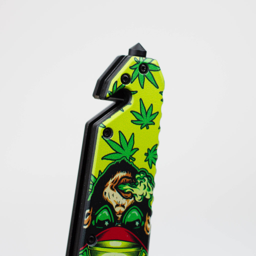 8.5" Monkey  Design - Folding Knife W/ Belt Cutte
