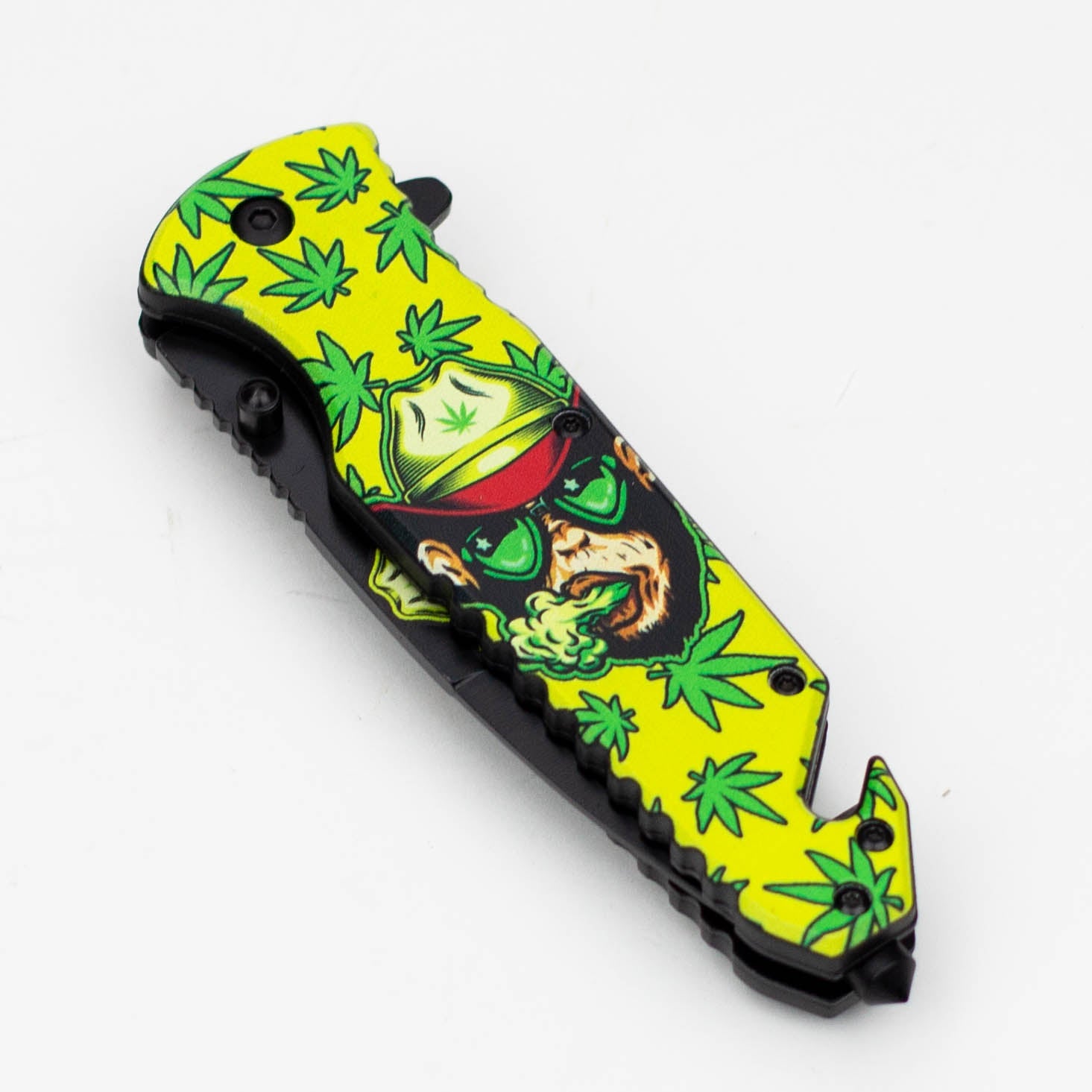 8.5" Monkey  Design - Folding Knife W/ Belt Cutte