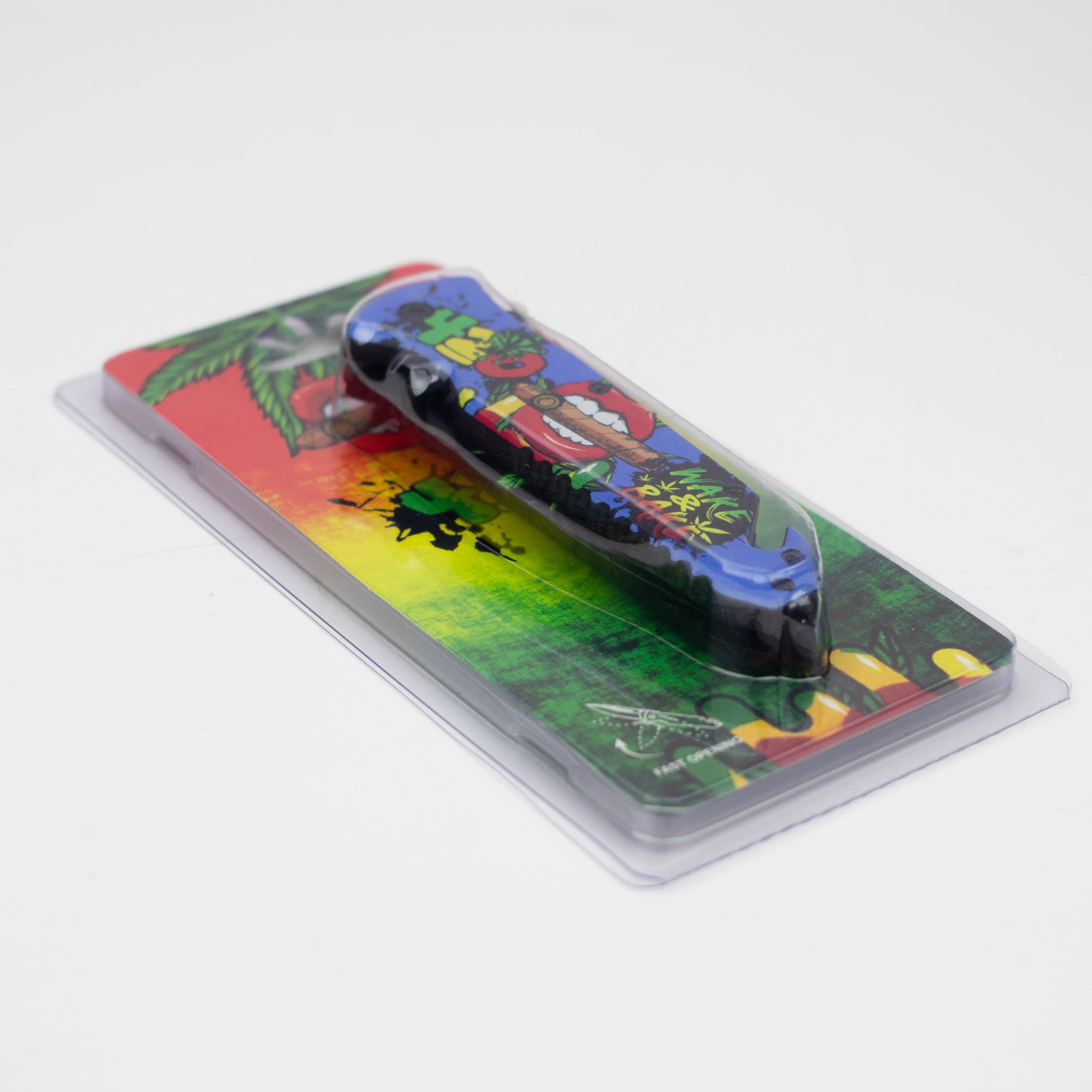 8.5" Lips Design - Folding Knife W/ Belt Cutte