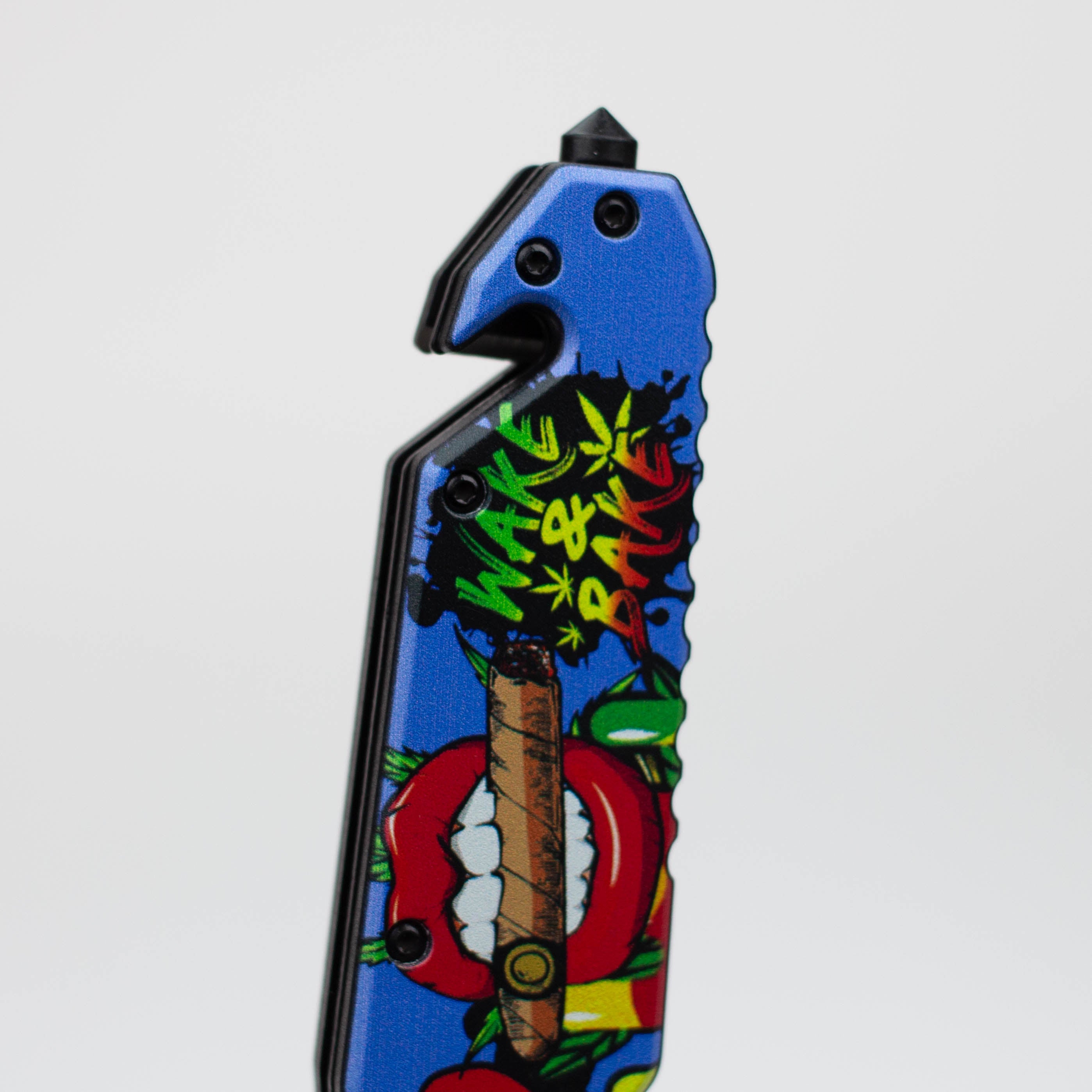 8.5" Lips Design - Folding Knife W/ Belt Cutte