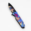 8.5" Fingers Design - Folding Knife W/ Belt Cutte