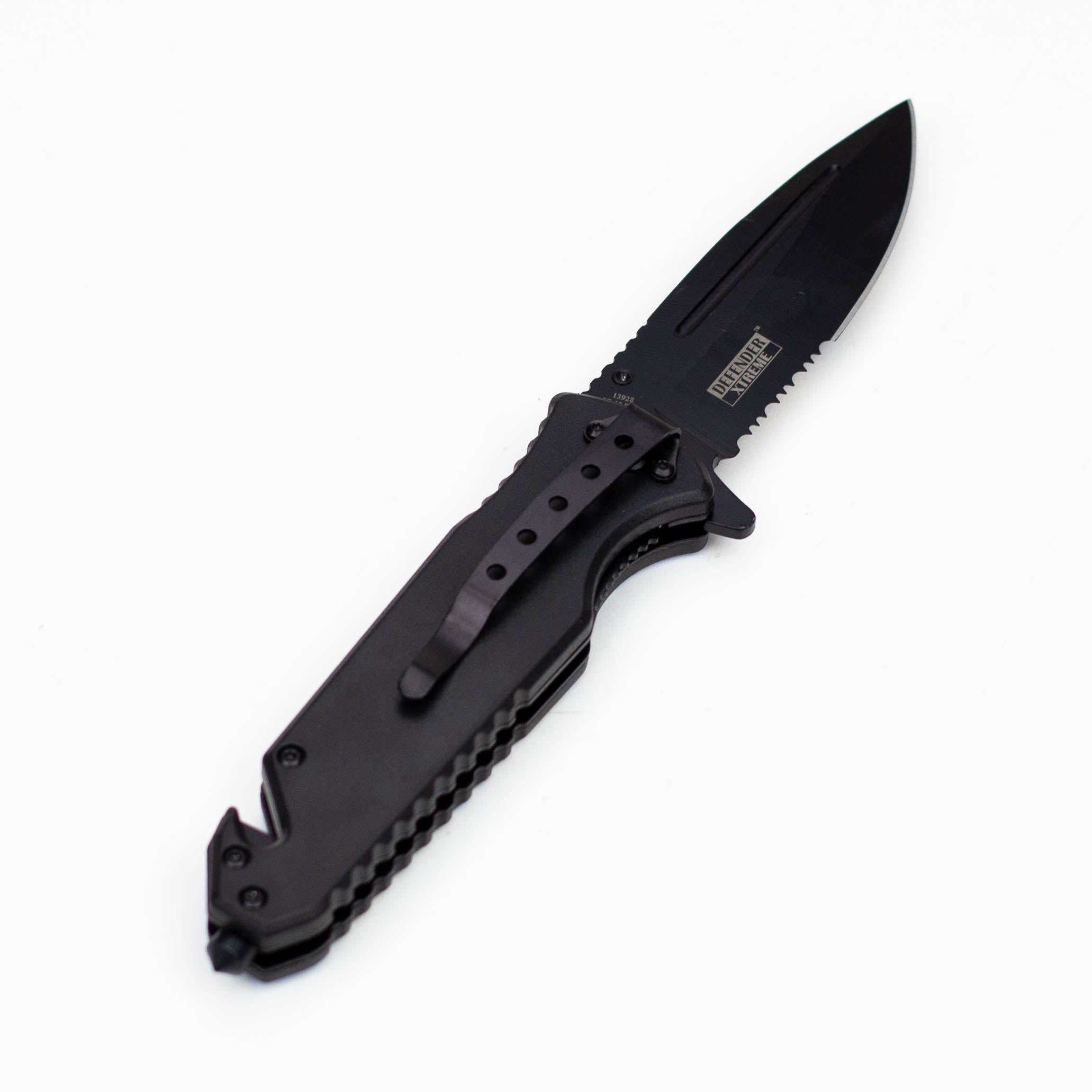 8.5" Fingers Design - Folding Knife W/ Belt Cutte