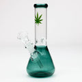 7" color glass water beaker bong