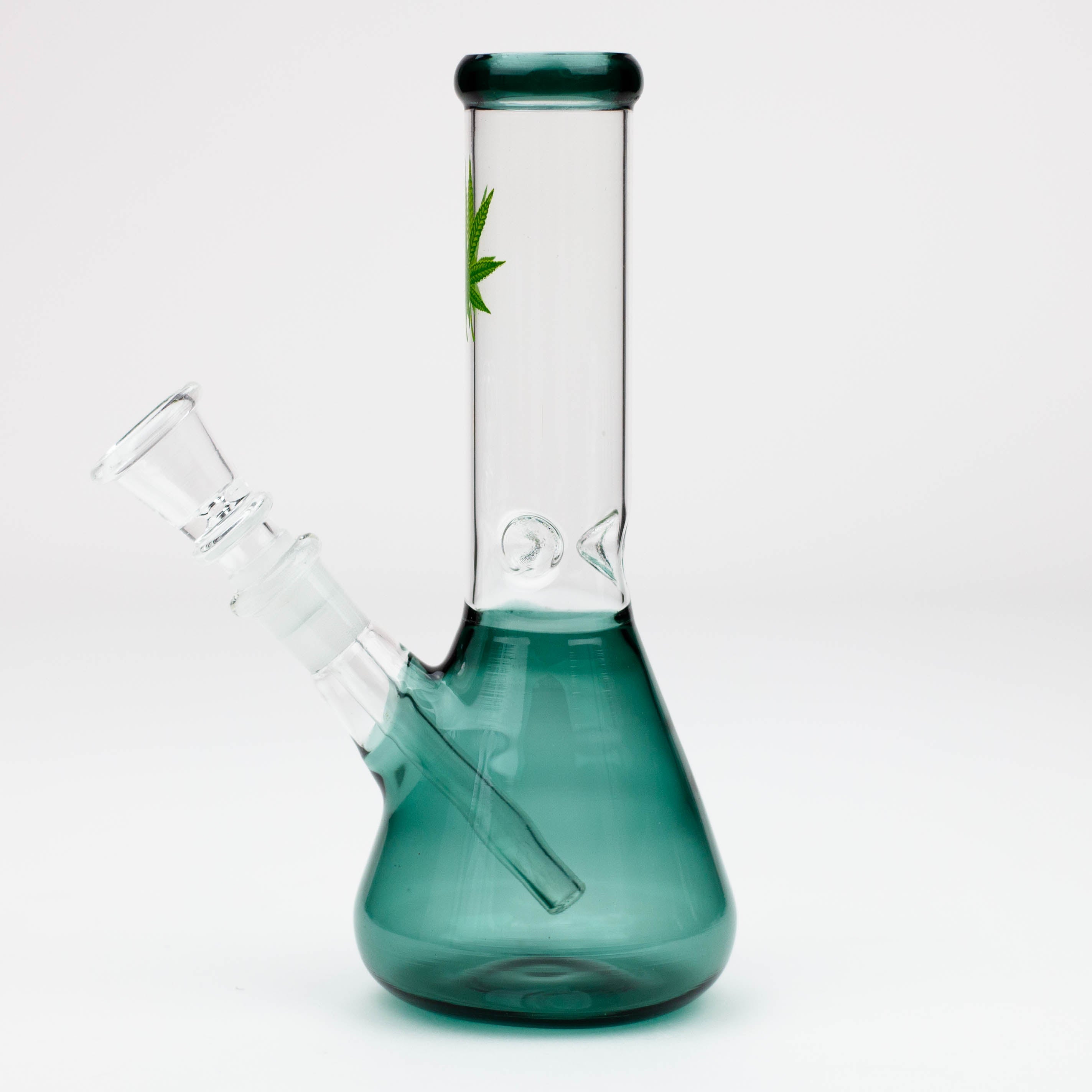 7" color glass water beaker bong