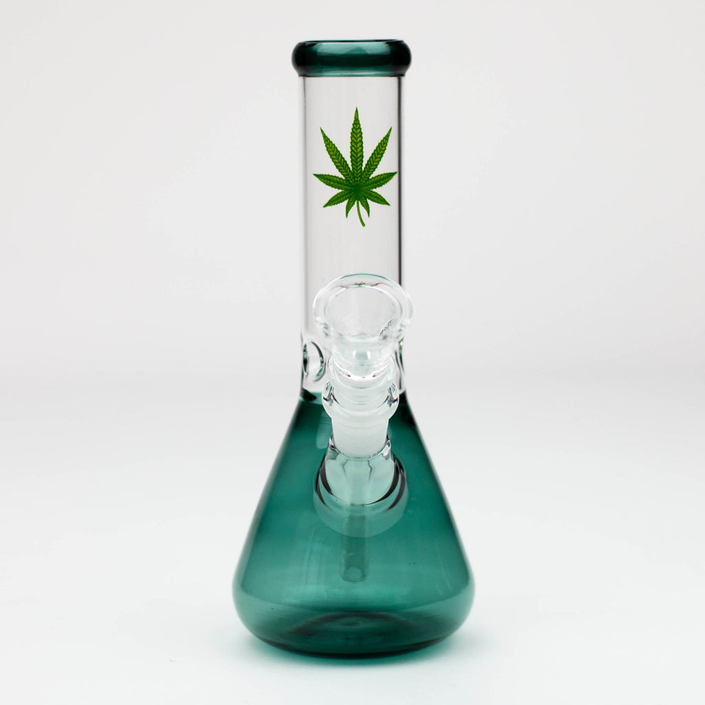7" color glass water beaker bong