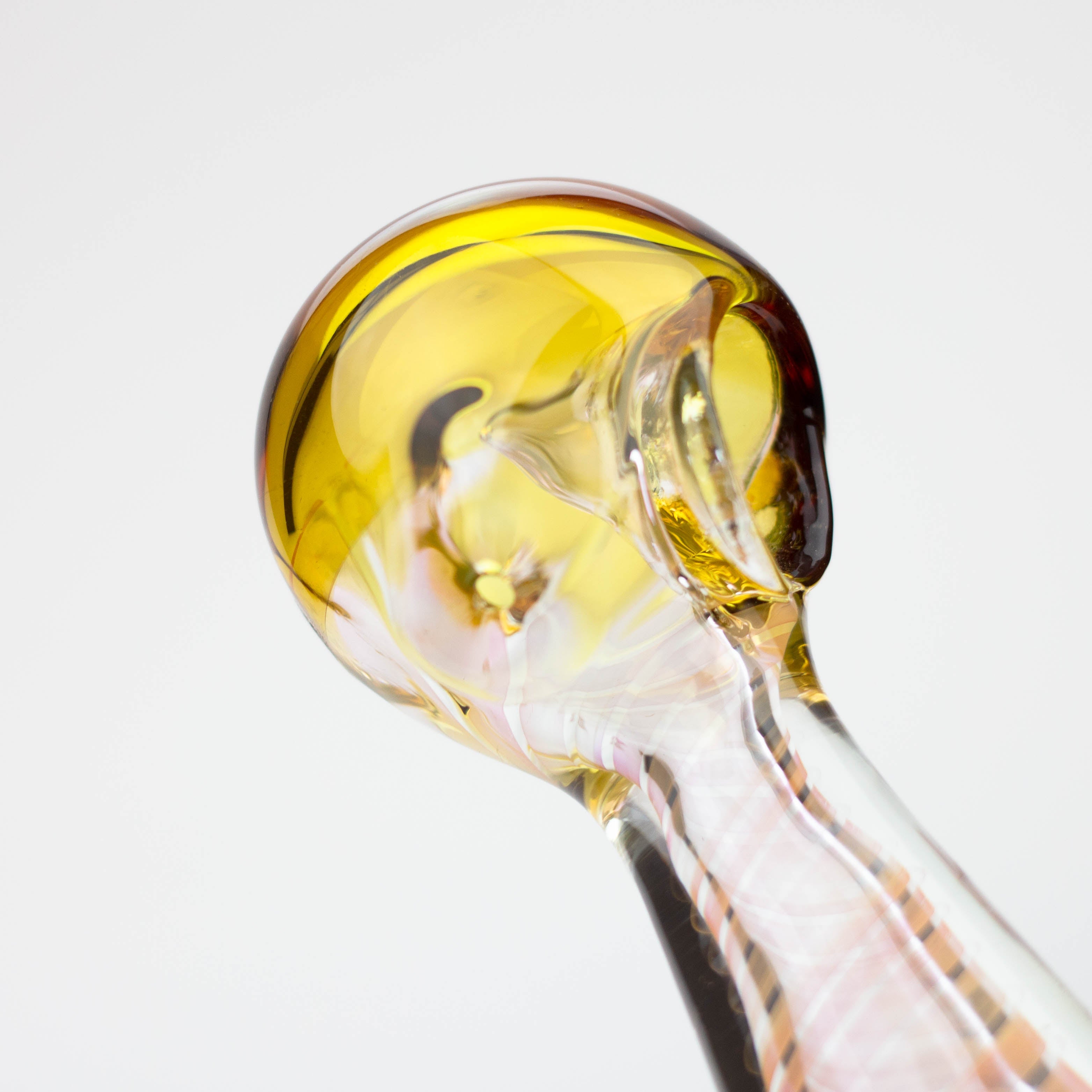 5" Gold fumed twisted glass hand pipe