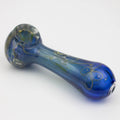 5" Gold fumed blue glass hand pipe