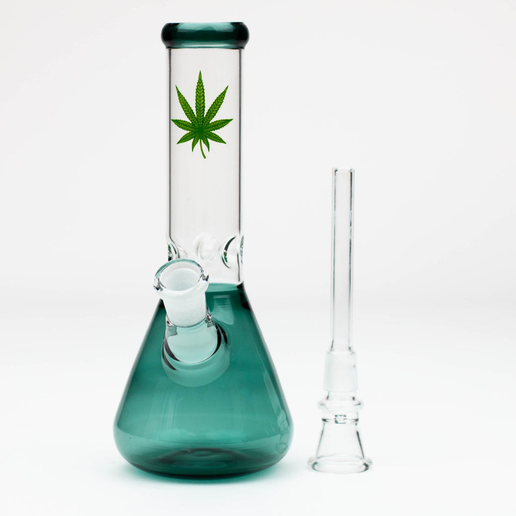 7" color glass water beaker bong