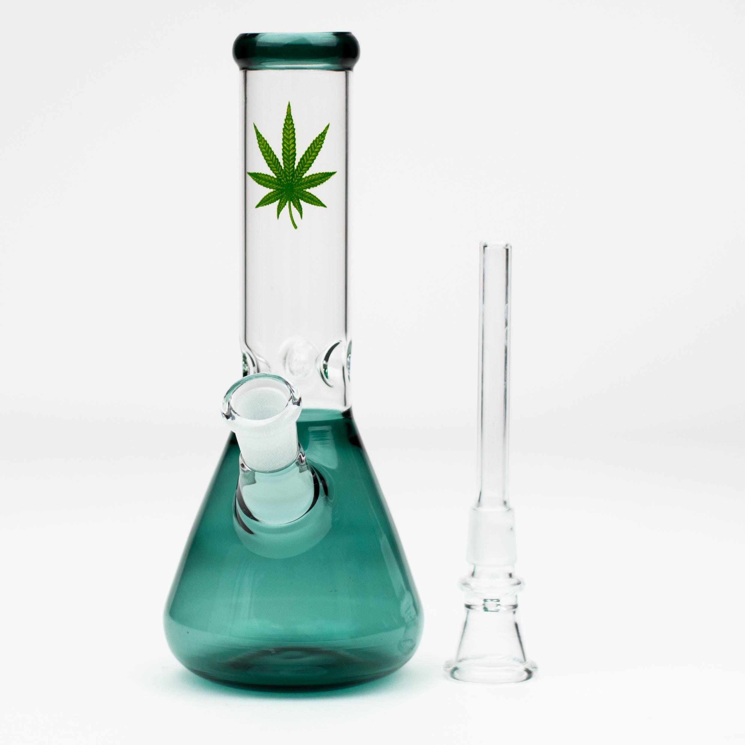7" color glass water beaker bong