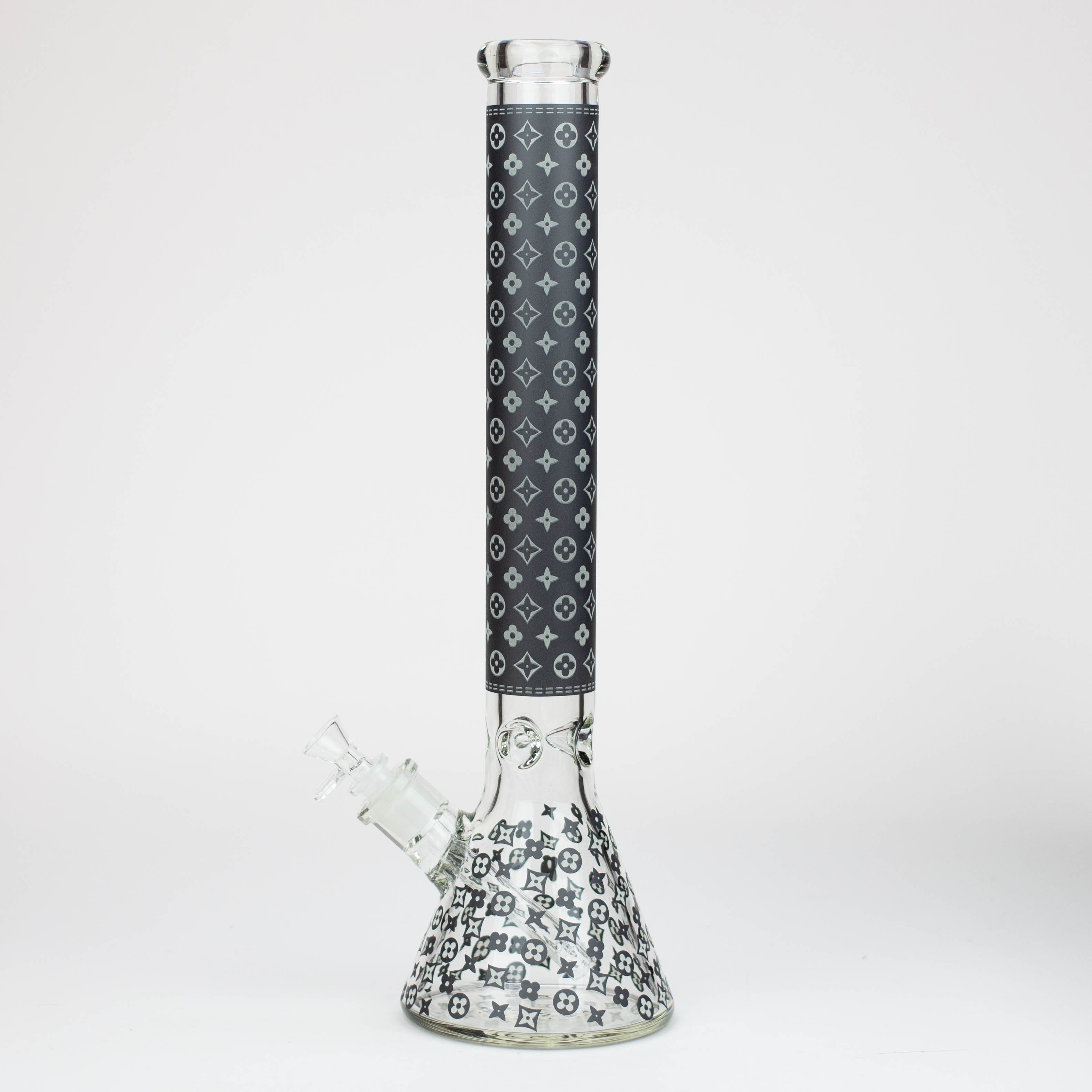 18" LV Glow in the dark 7 mm glass water bong