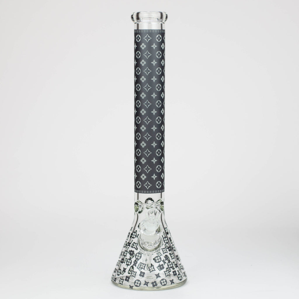 18" LV Glow in the dark 7 mm glass water bong