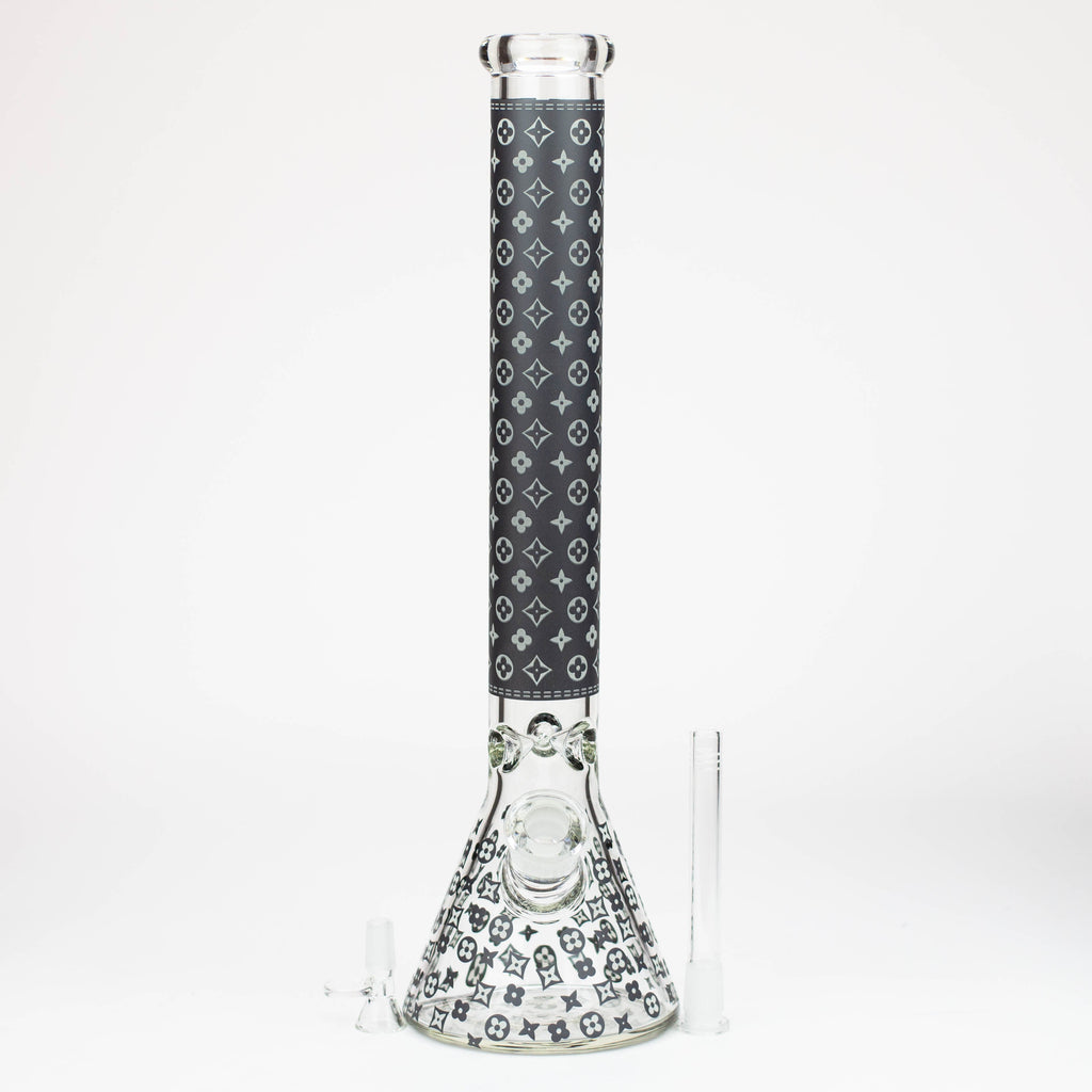 18" LV Glow in the dark 7 mm glass water bong