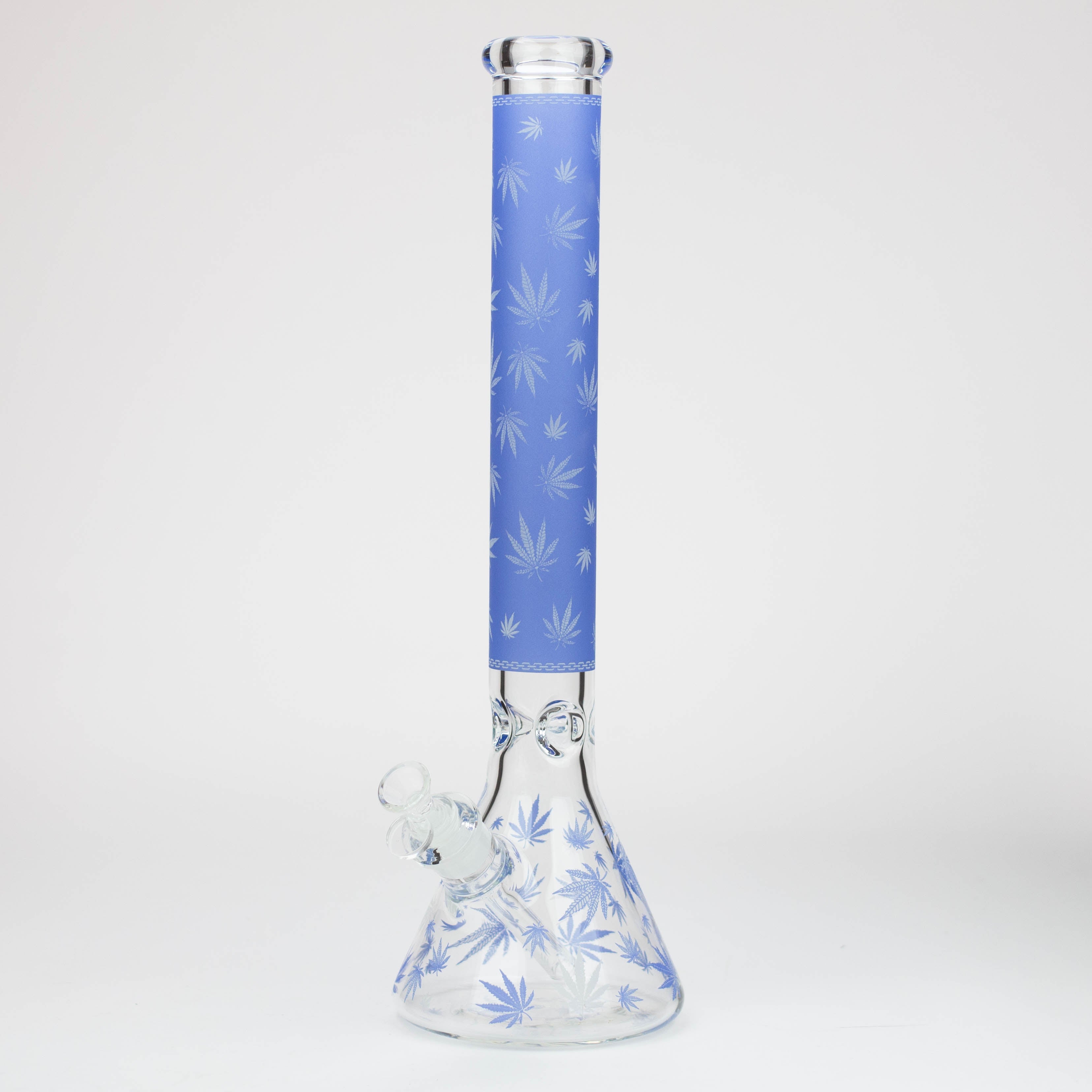 18" Leaf Glow in the dark 7 mm glass water bong