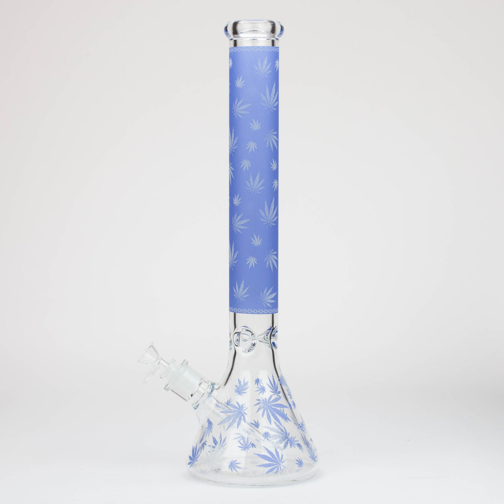 18" Leaf Glow in the dark 7 mm glass water bong