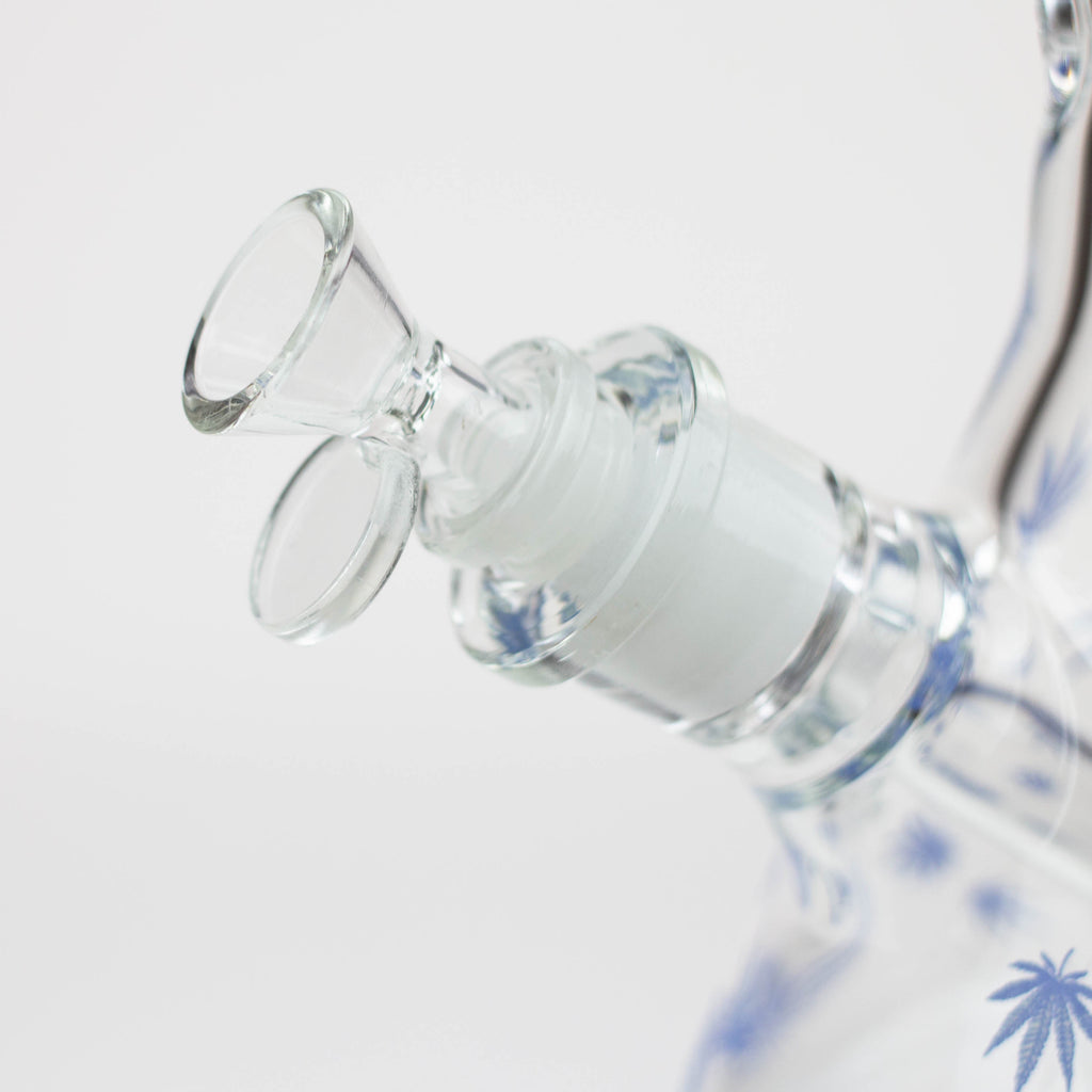 18" Leaf Glow in the dark 7 mm glass water bong