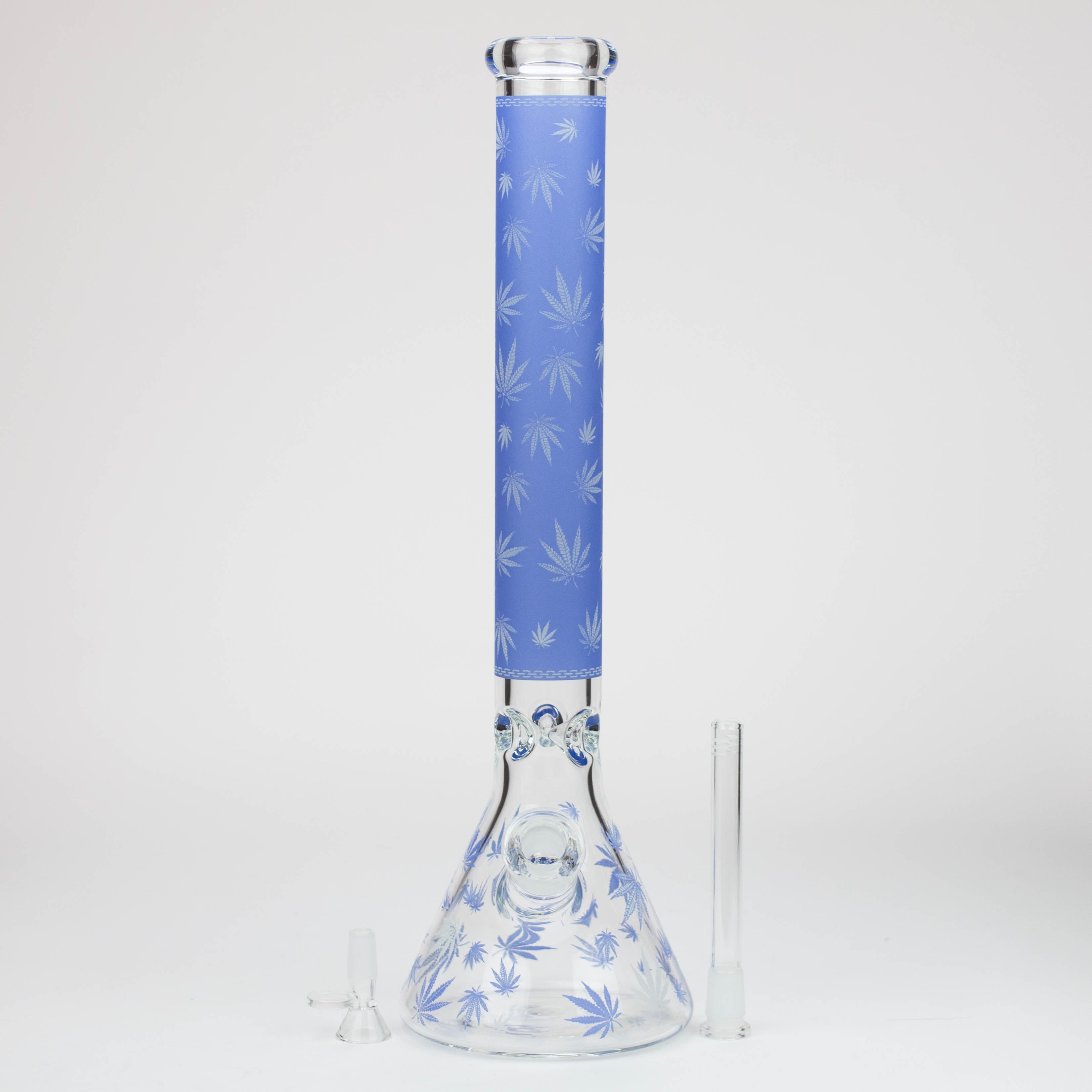 18" Leaf Glow in the dark 7 mm glass water bong