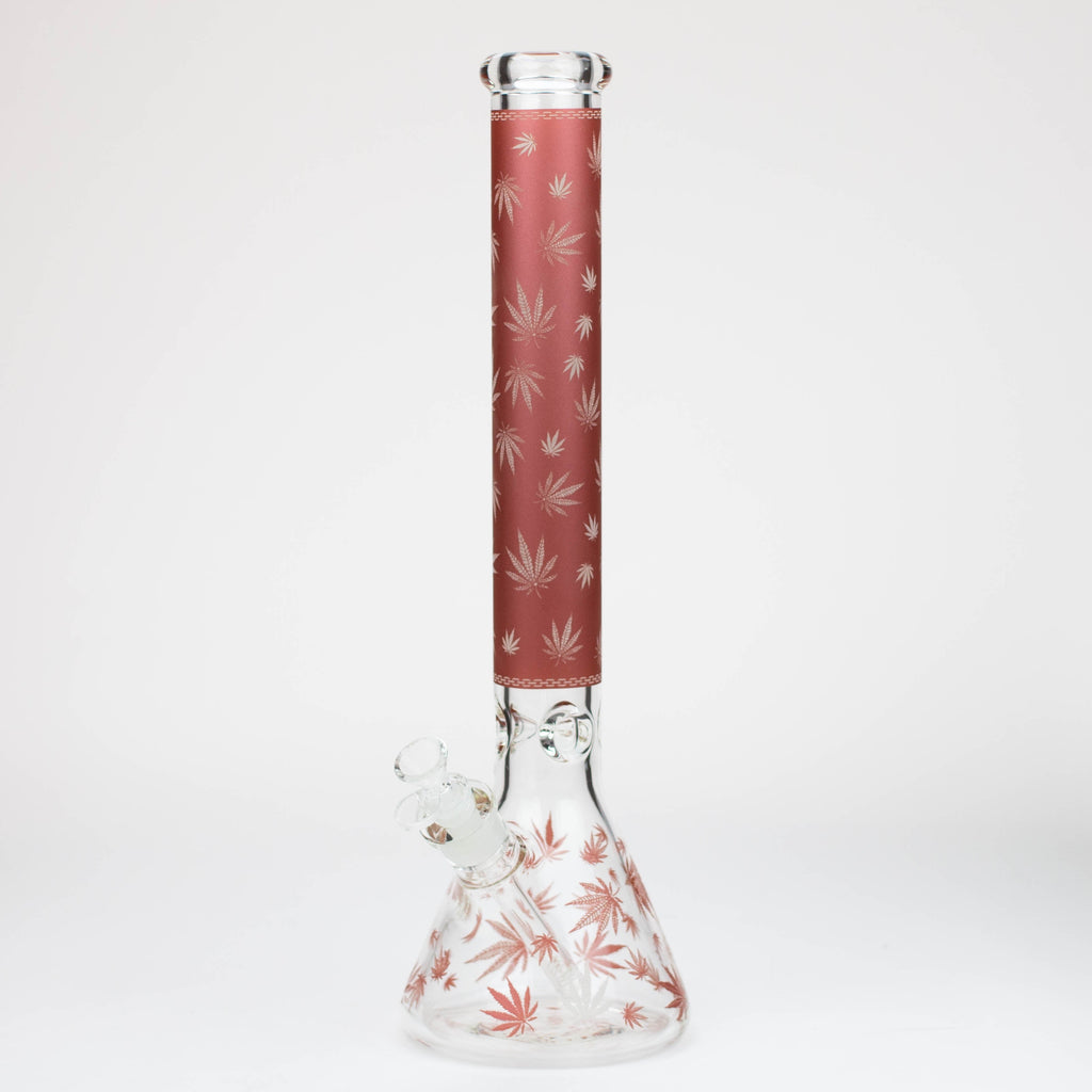 18" Leaf Glow in the dark 7 mm glass water bong