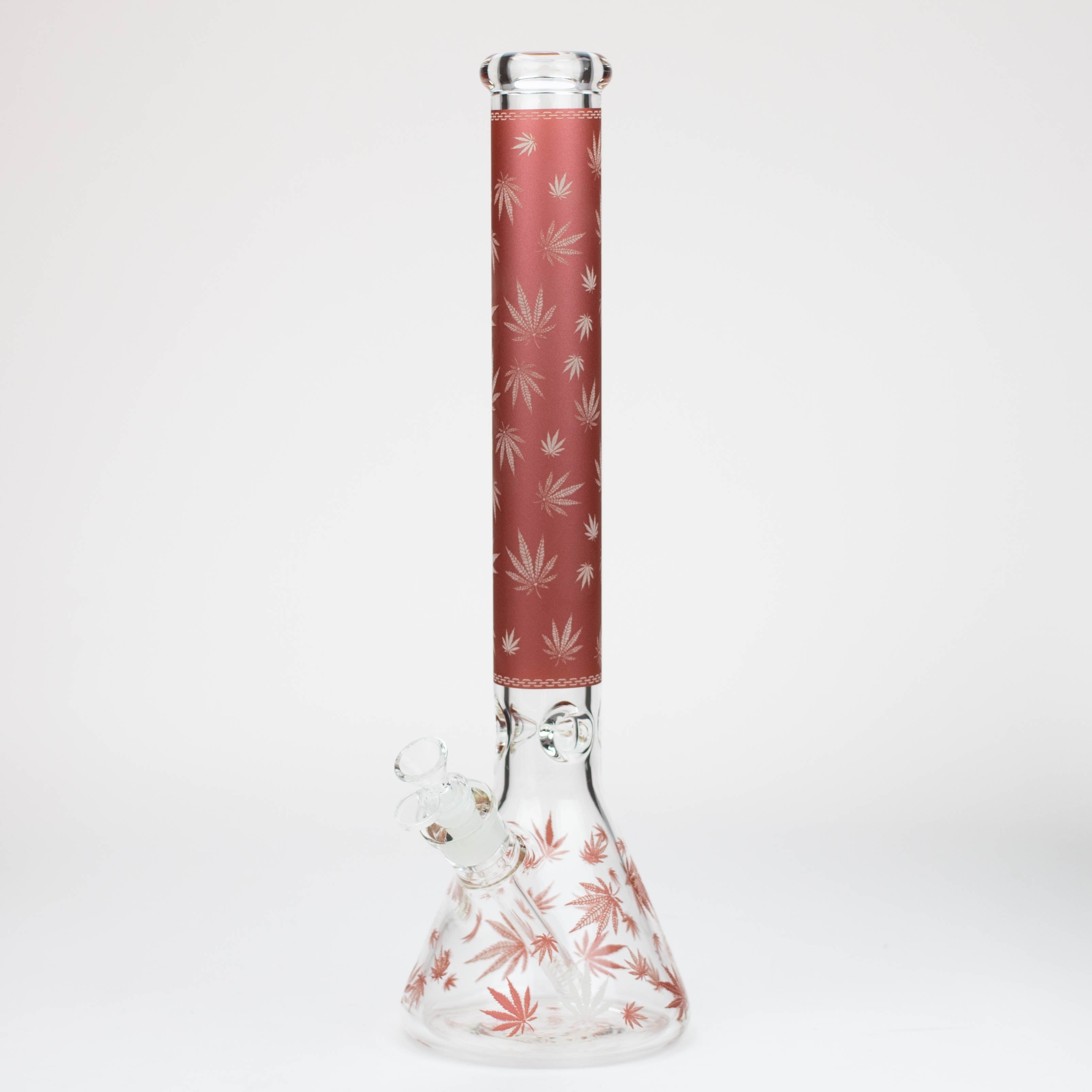 18" Leaf Glow in the dark 7 mm glass water bong