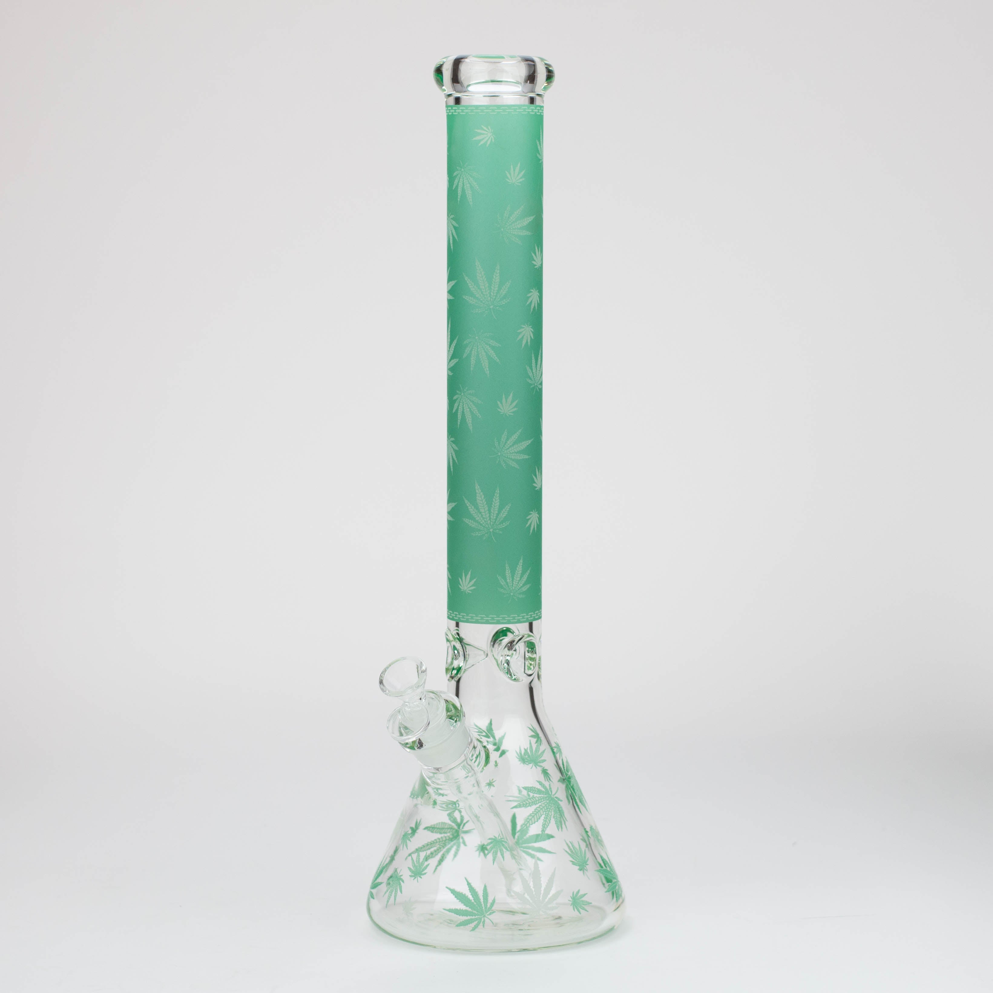 18" Leaf Glow in the dark 7 mm glass water bong