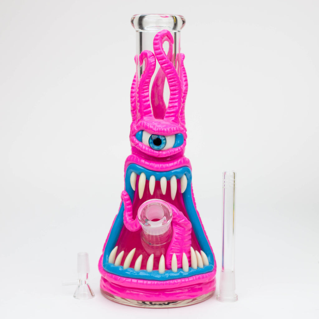 12.5"  Resin 3D artwork 7mm glass beaker water bong [TS112]