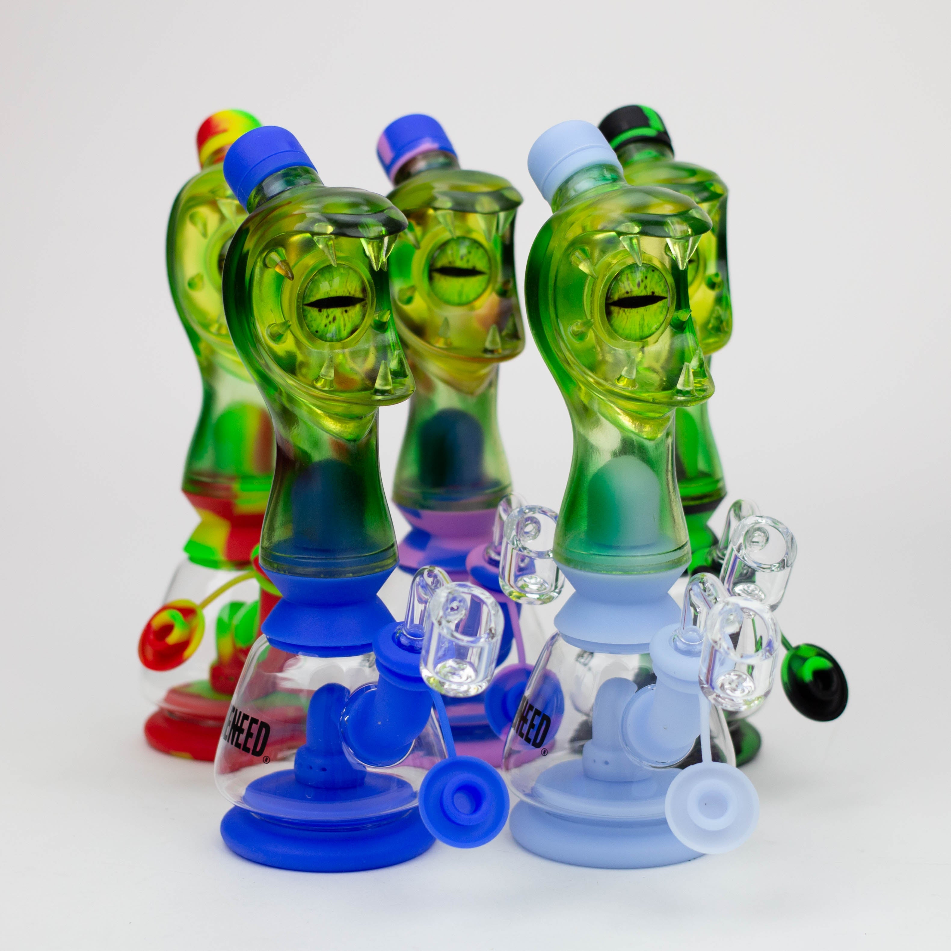 WENEED®- 9'' Leak Proof Monster Eyes Silicone Rig