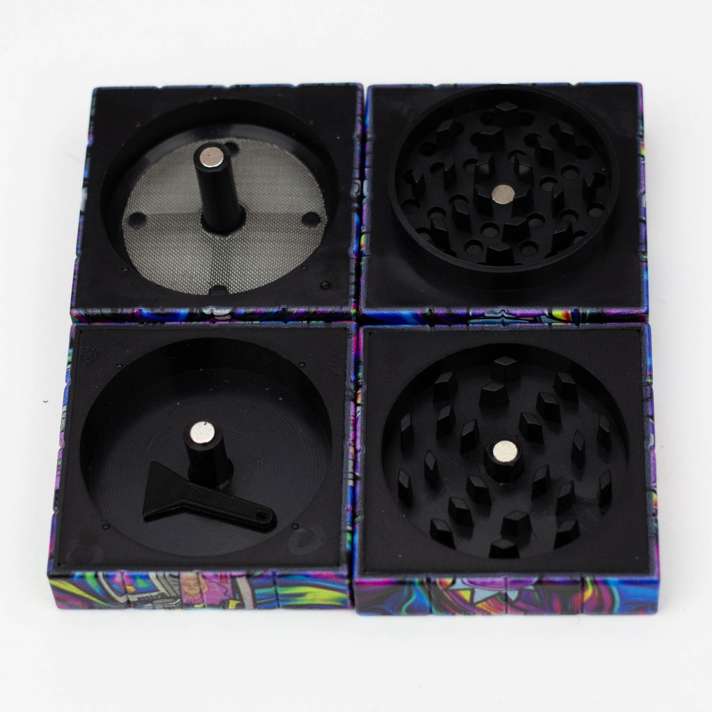 Cartoon Cube Herb Grinder - 4 Parts