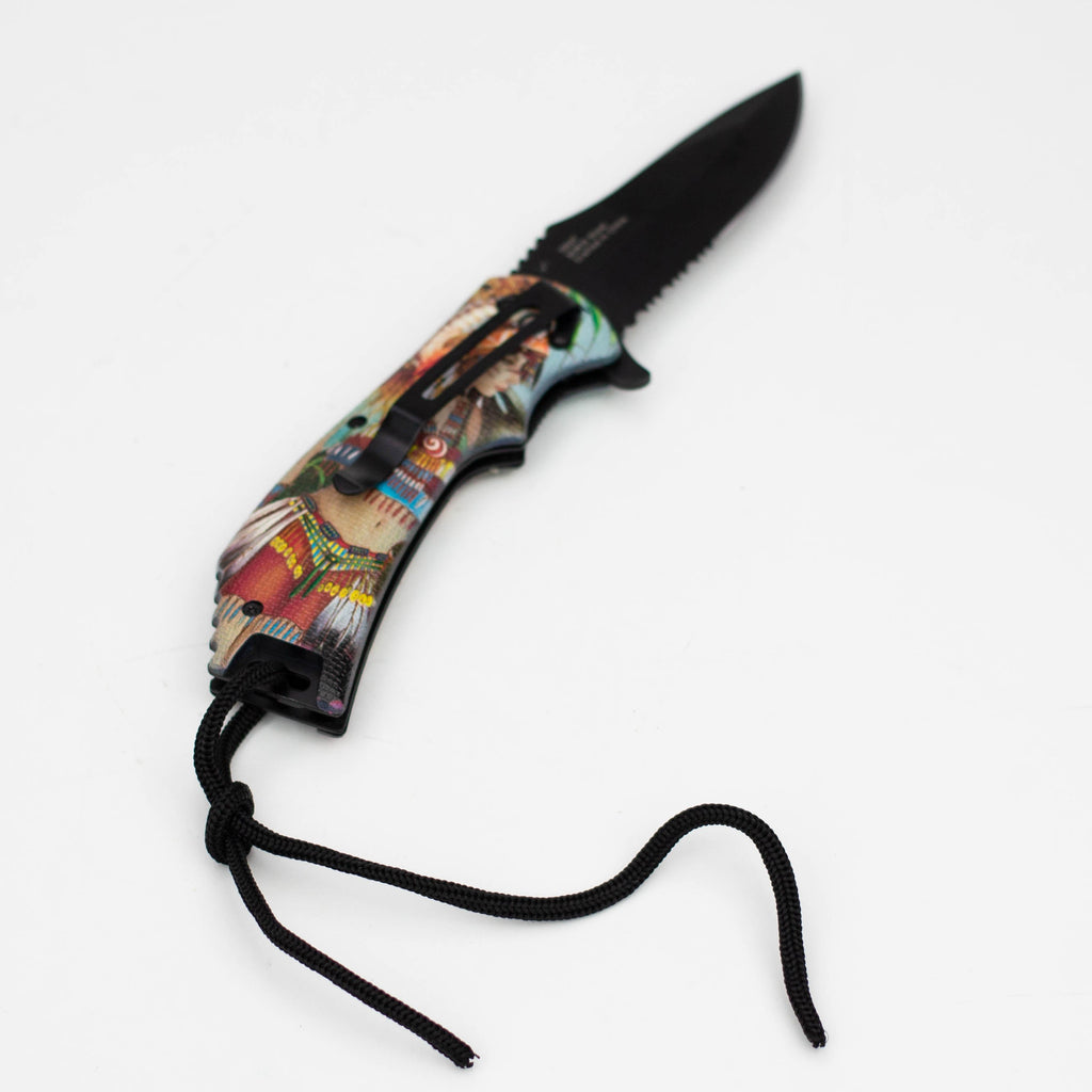 8.5" Defender-Xtreme  Native Warrior Folding Knife  [13547]