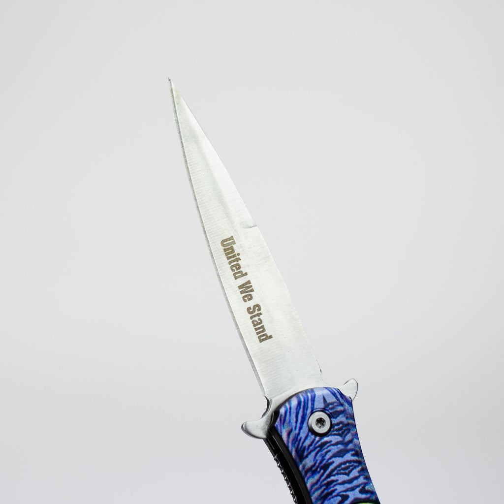 8.5" Folding Knife  Rescue Stainless Steel Unique Art Handle [13436]