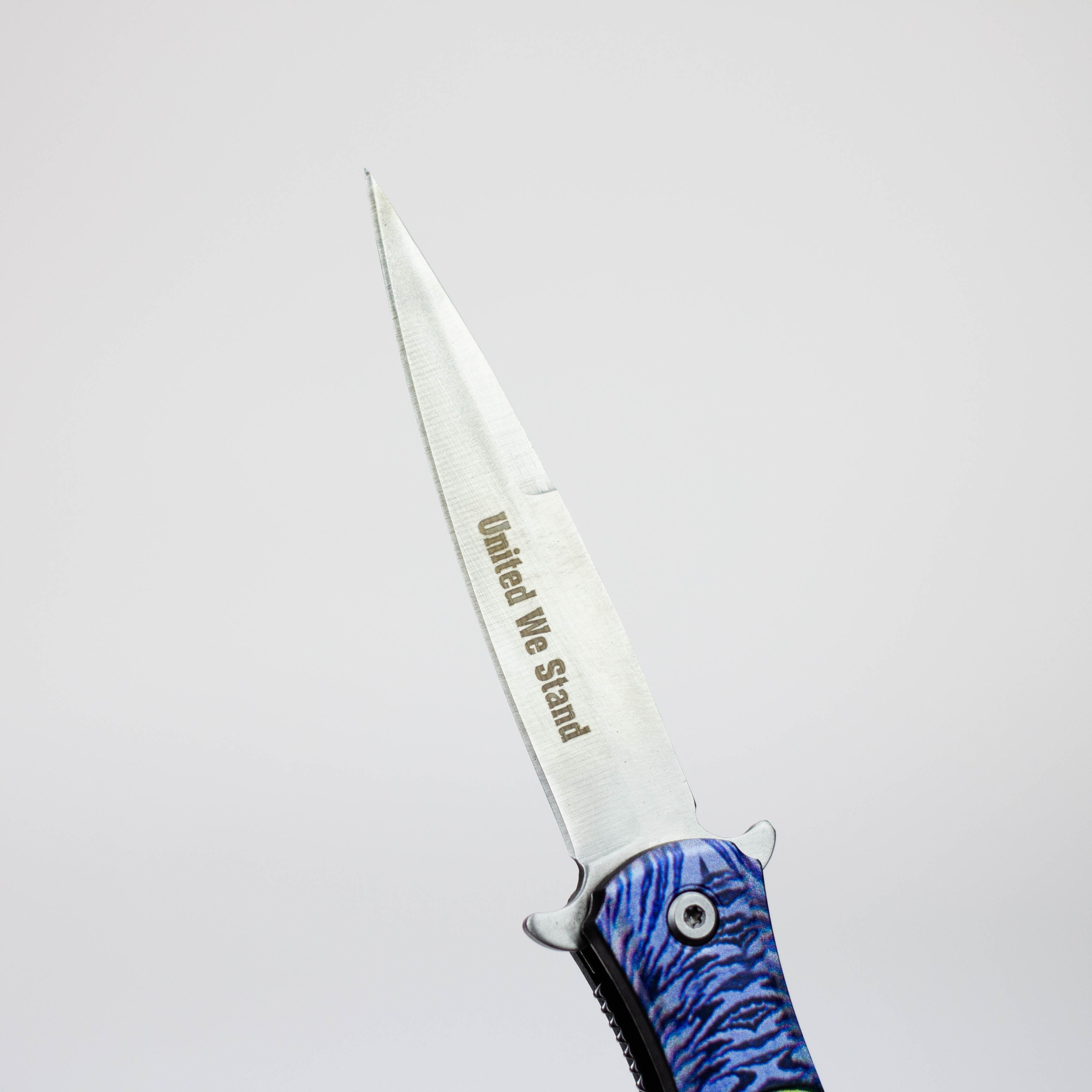 8.5" Folding Knife  Rescue Stainless Steel Unique Art Handle [13436]