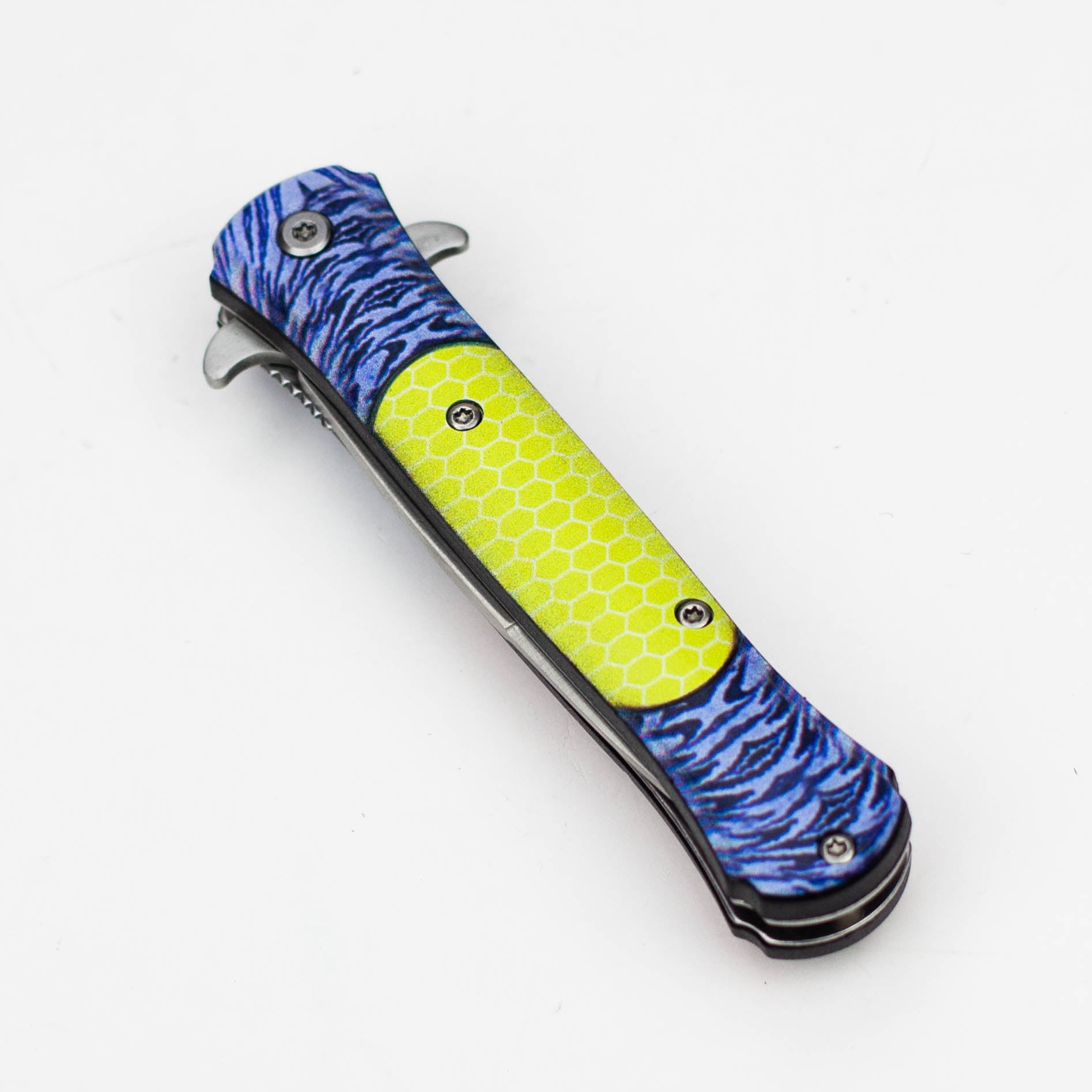 8.5" Folding Knife  Rescue Stainless Steel Unique Art Handle [13436]