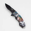 Defender-Xtreme  8" Wolf Woman- Folding Knife with Belt Cutter [13527]