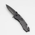 8″ Hunt Down Grey Folding Knife with Belt Clip [7838]