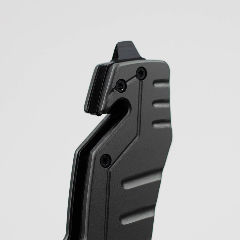 8″ Hunt Down Grey Folding Knife with Belt Clip [7838]