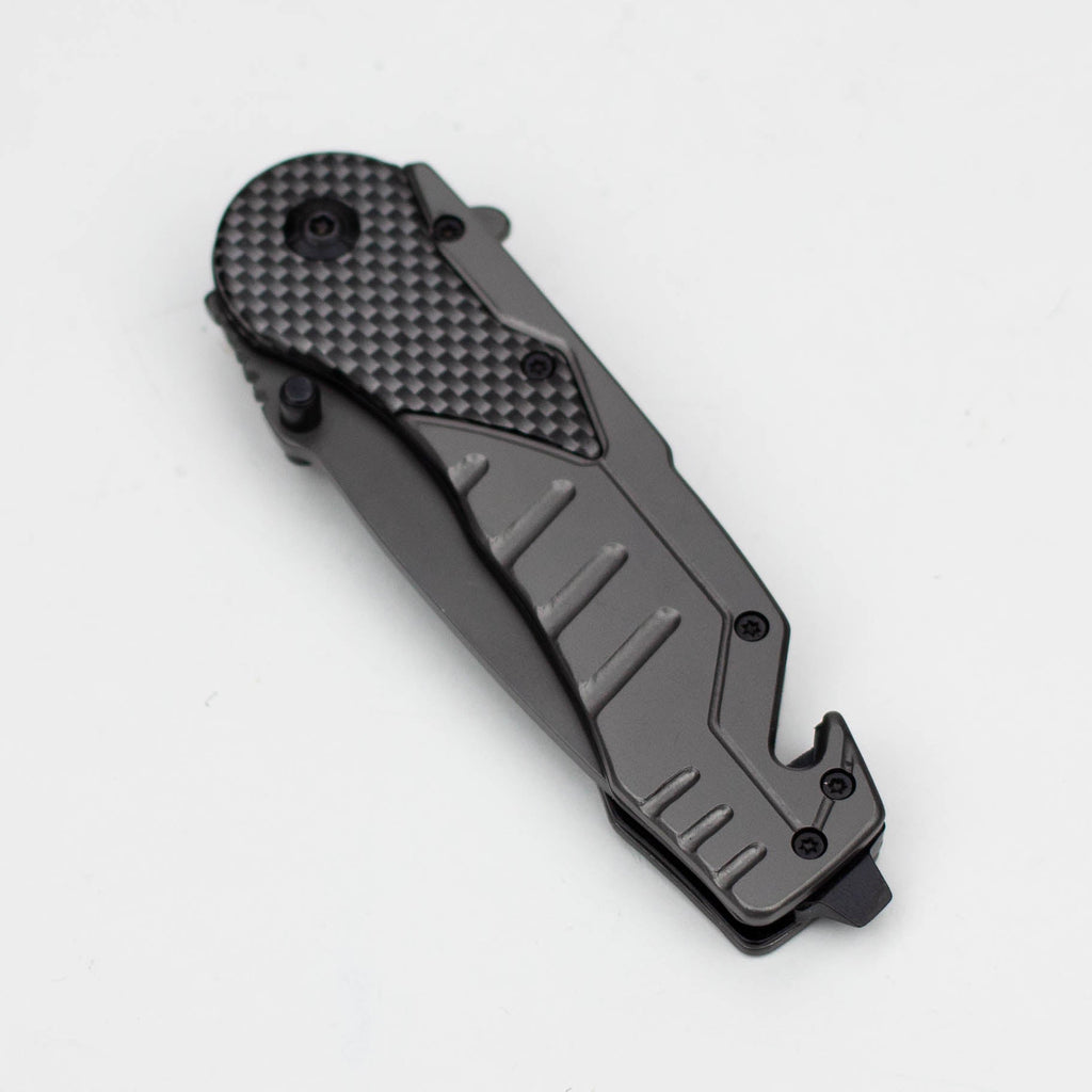 8″ Hunt Down Grey Folding Knife with Belt Clip [7838]