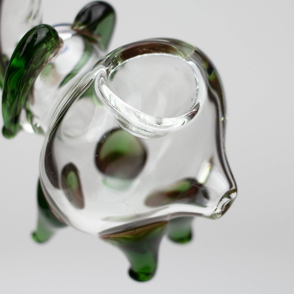 5" Standing elephant clear glass hand pipe
